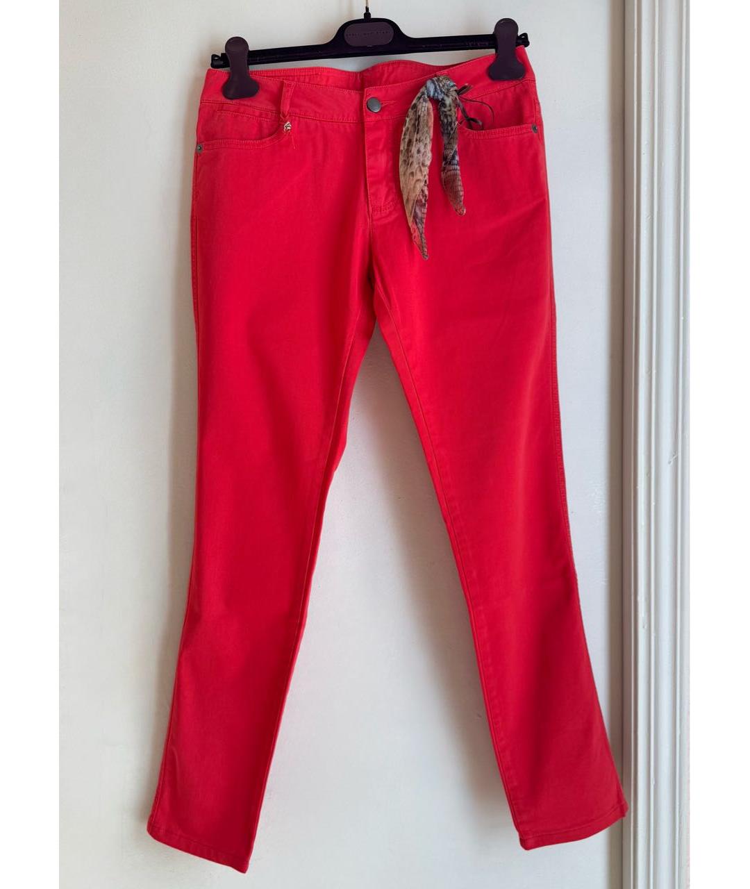 ERMANNO SCERVINO Красные хлопко-эластановые джинсы слим, фото 9