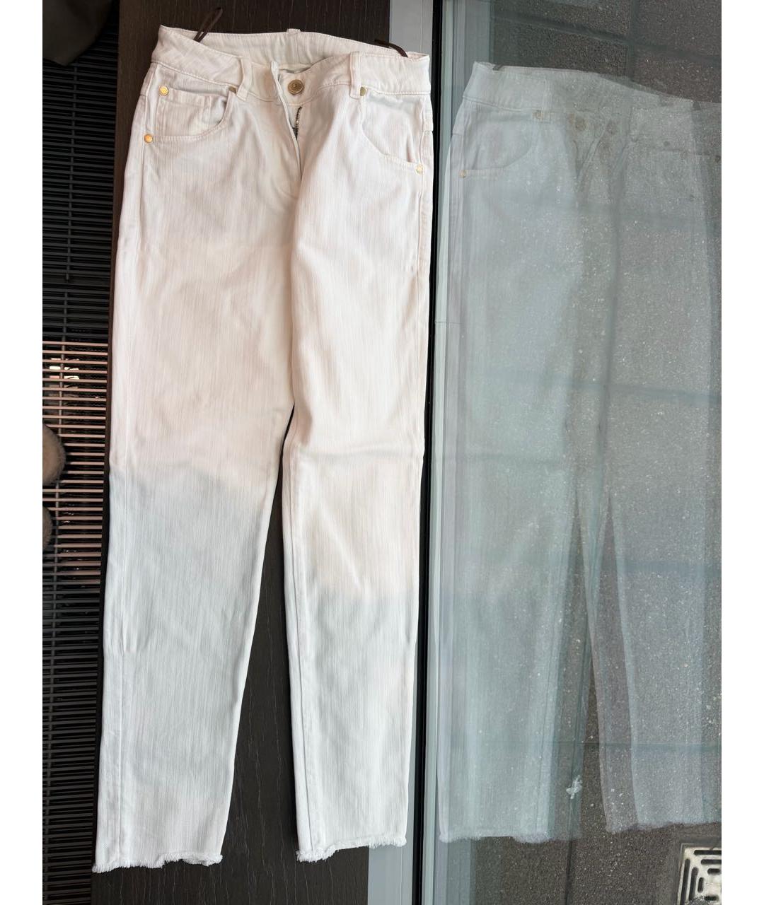 BRUNELLO CUCINELLI Белые прямые джинсы, фото 4