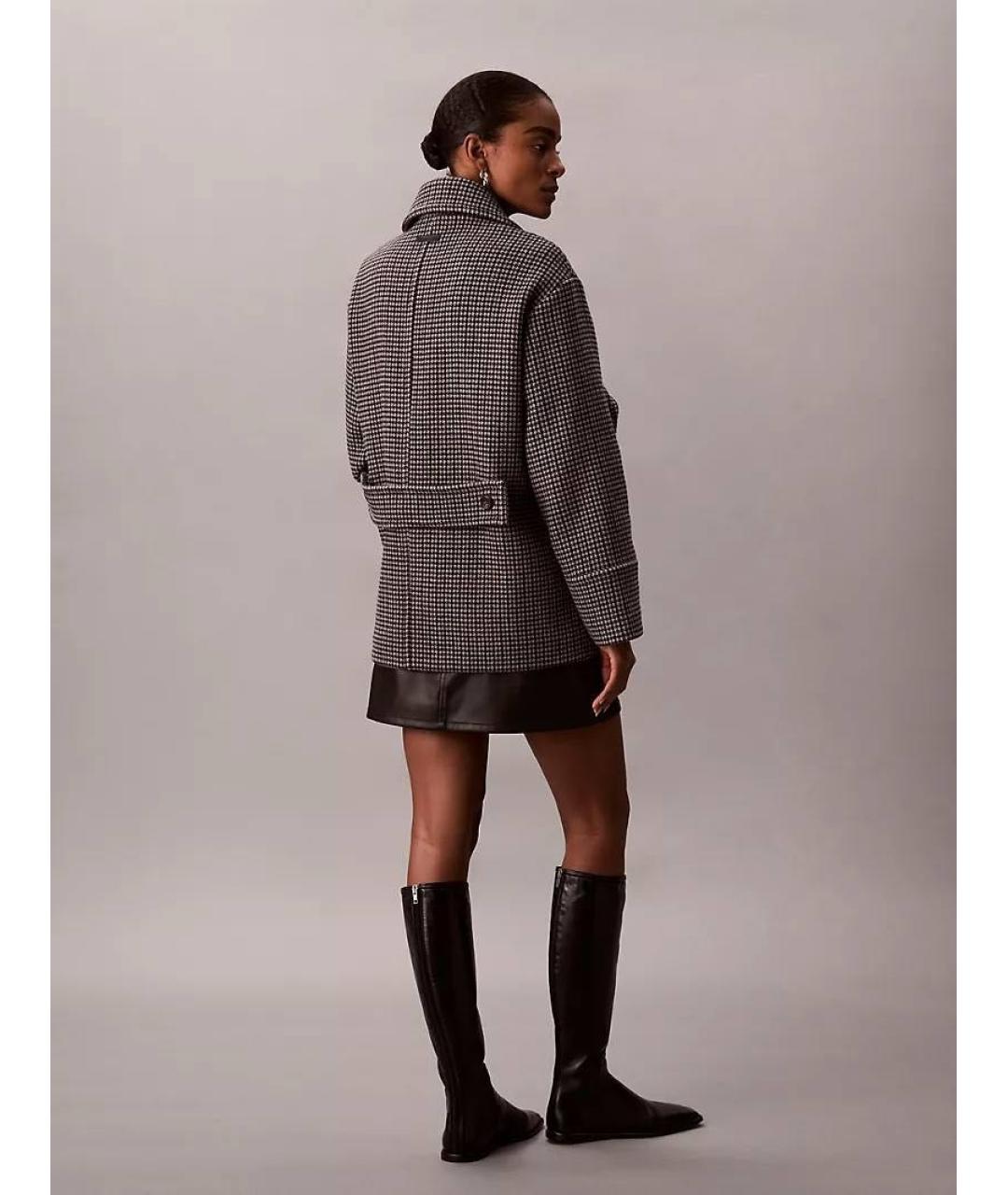 CALVIN KLEIN Мульти шерстяное пальто, фото 2