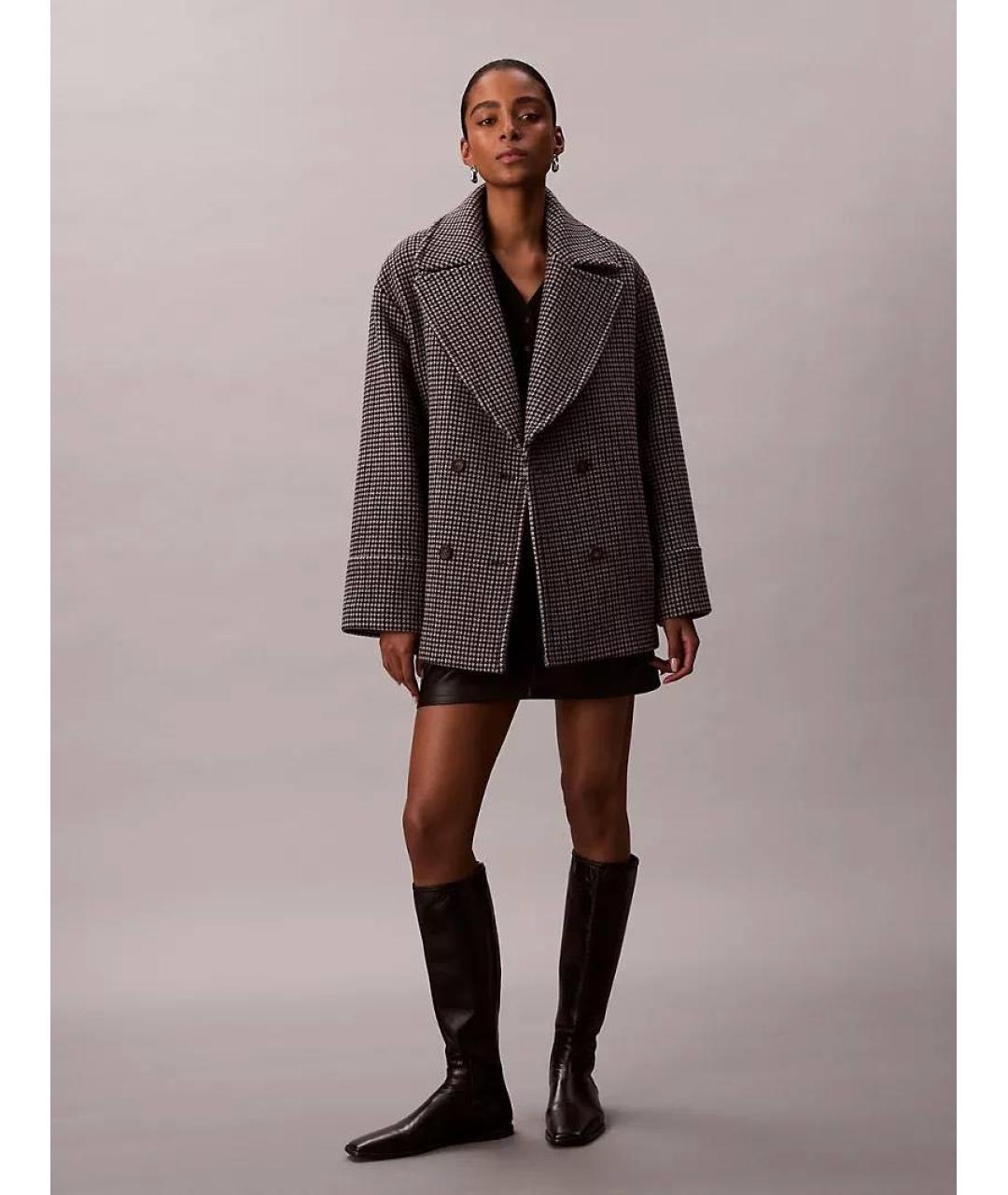 CALVIN KLEIN Мульти шерстяное пальто, фото 9