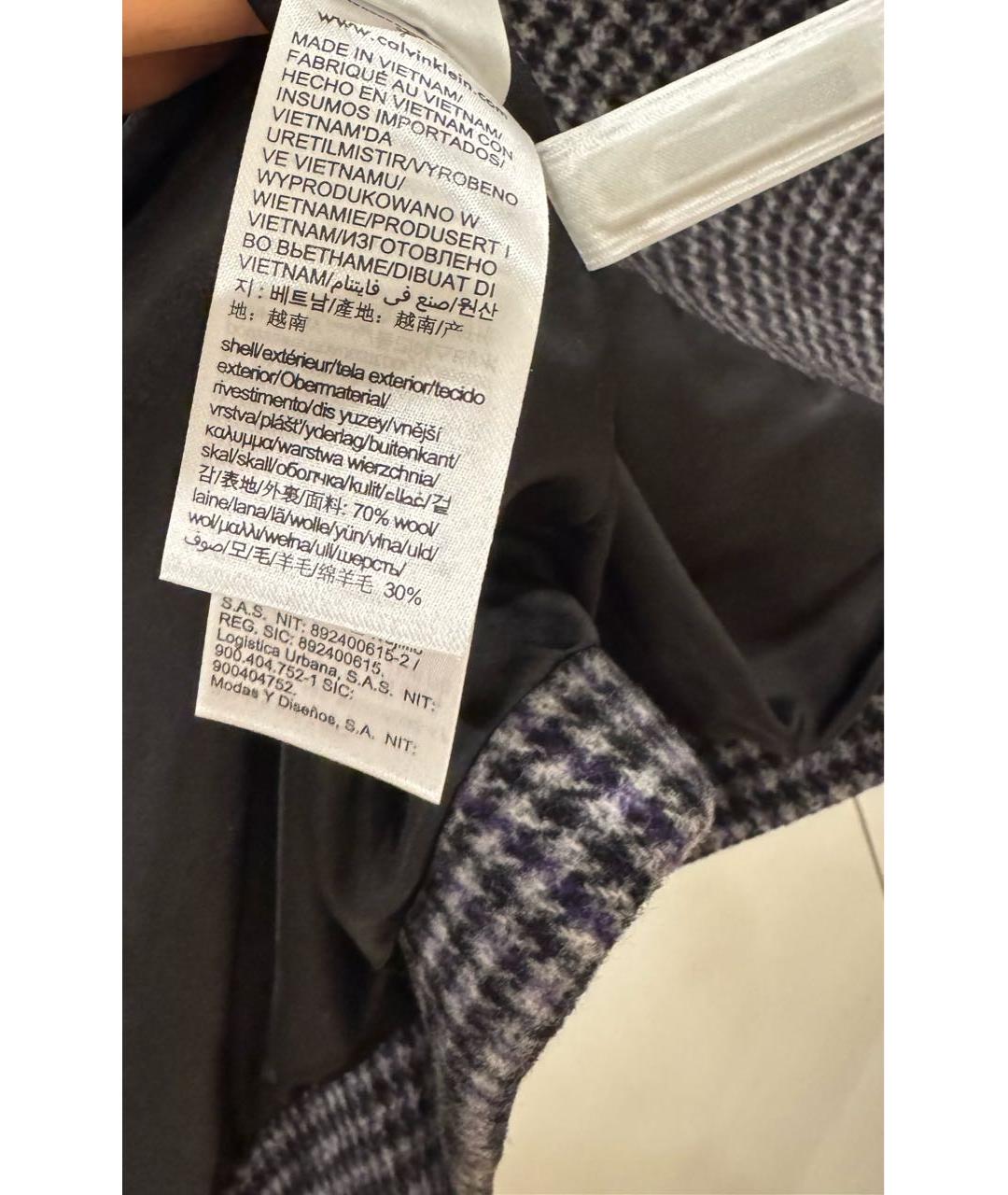 CALVIN KLEIN Мульти шерстяное пальто, фото 6