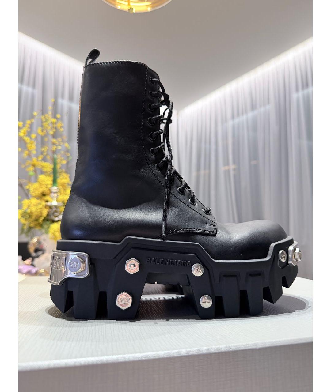 BALENCIAGA Черные кожаные ботинки, фото 8