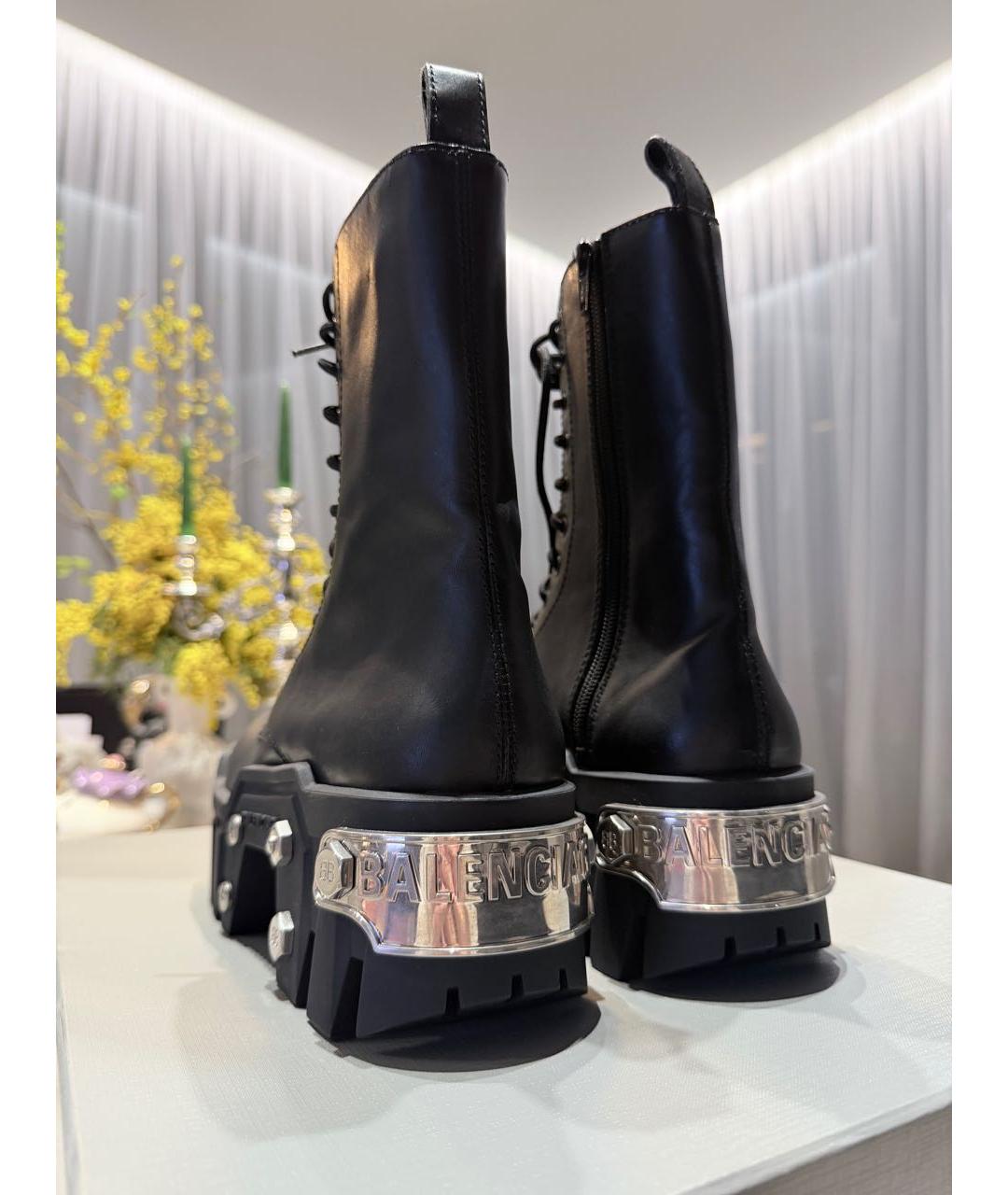 BALENCIAGA Черные кожаные ботинки, фото 3