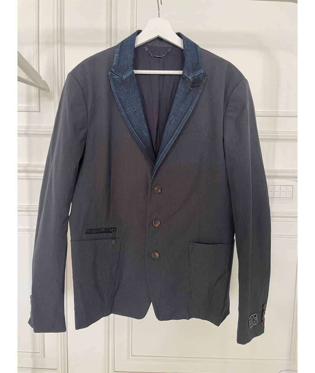 DIESEL Темно-синий хлопковый пиджак, фото 8