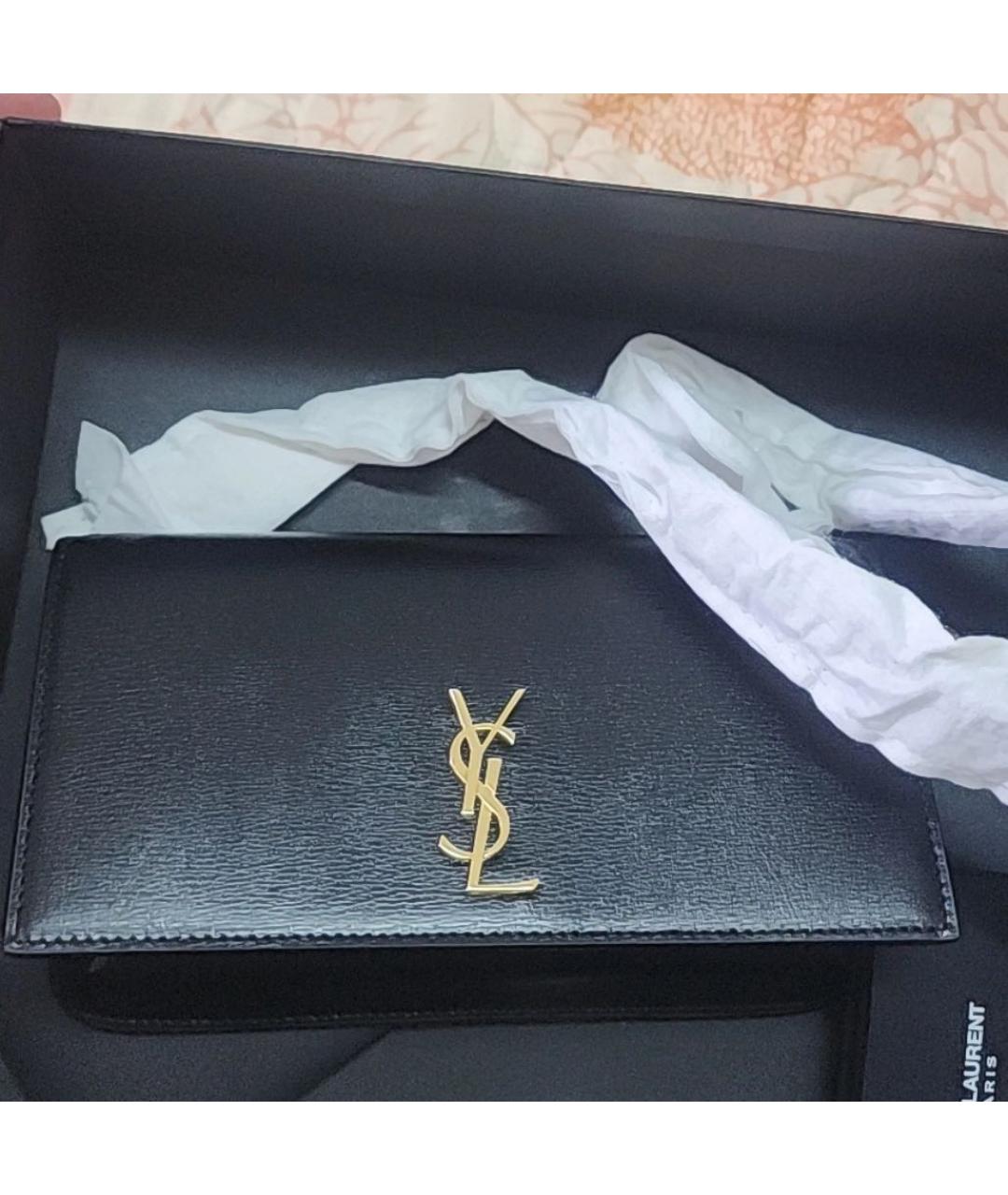 SAINT LAURENT Черная кожаная сумка через плечо, фото 7