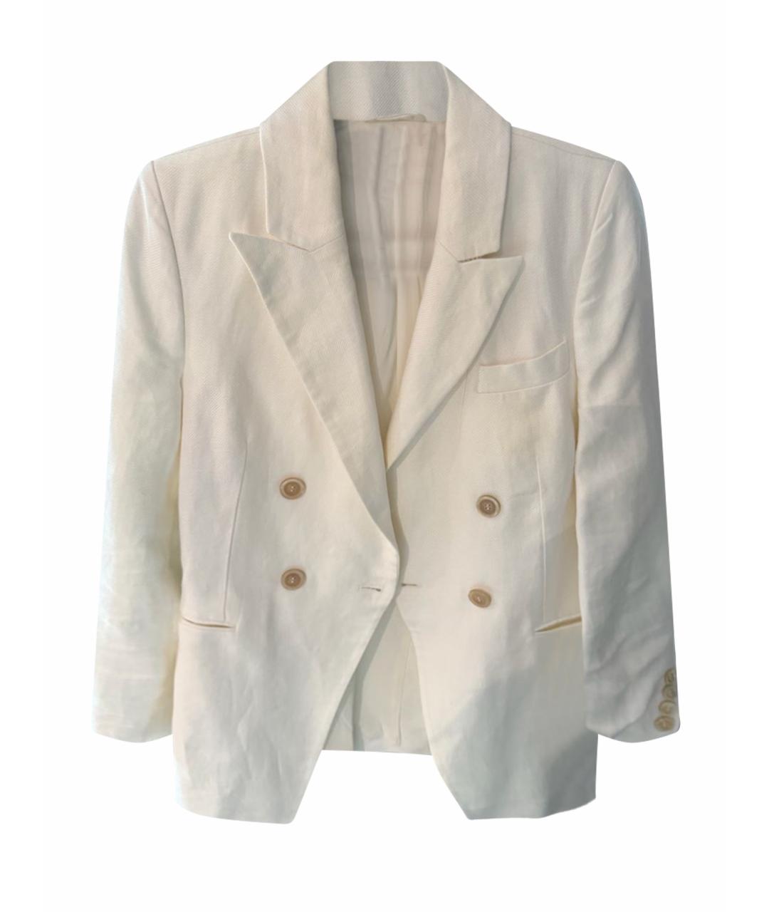 BRUNELLO CUCINELLI Белый льняной жакет/пиджак, фото 1