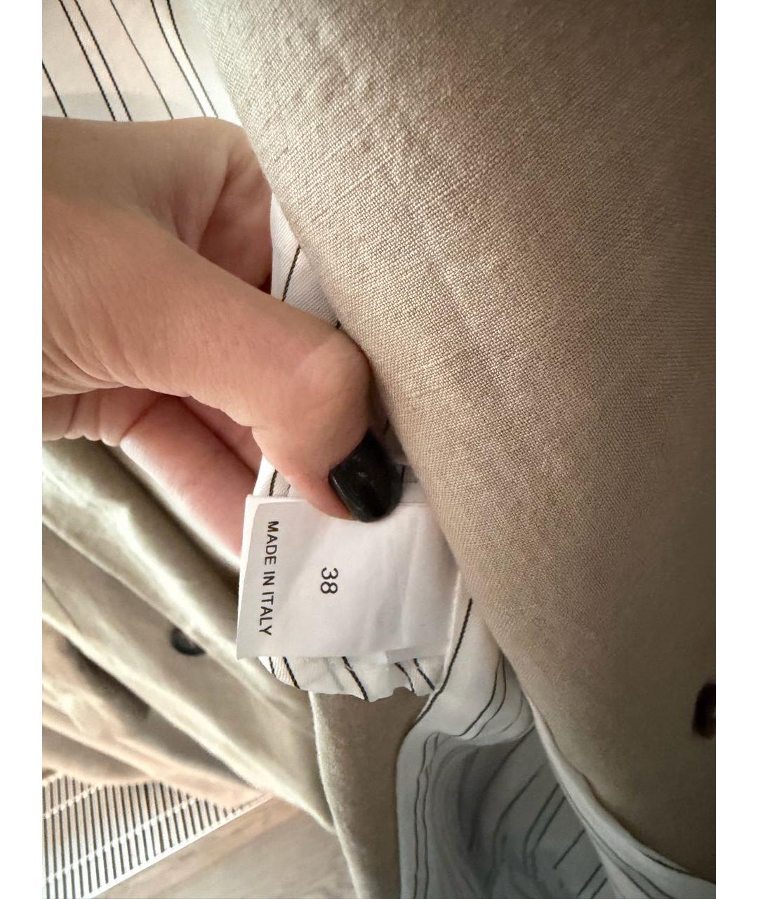 BRUNELLO CUCINELLI Бежевый льняной жакет/пиджак, фото 3