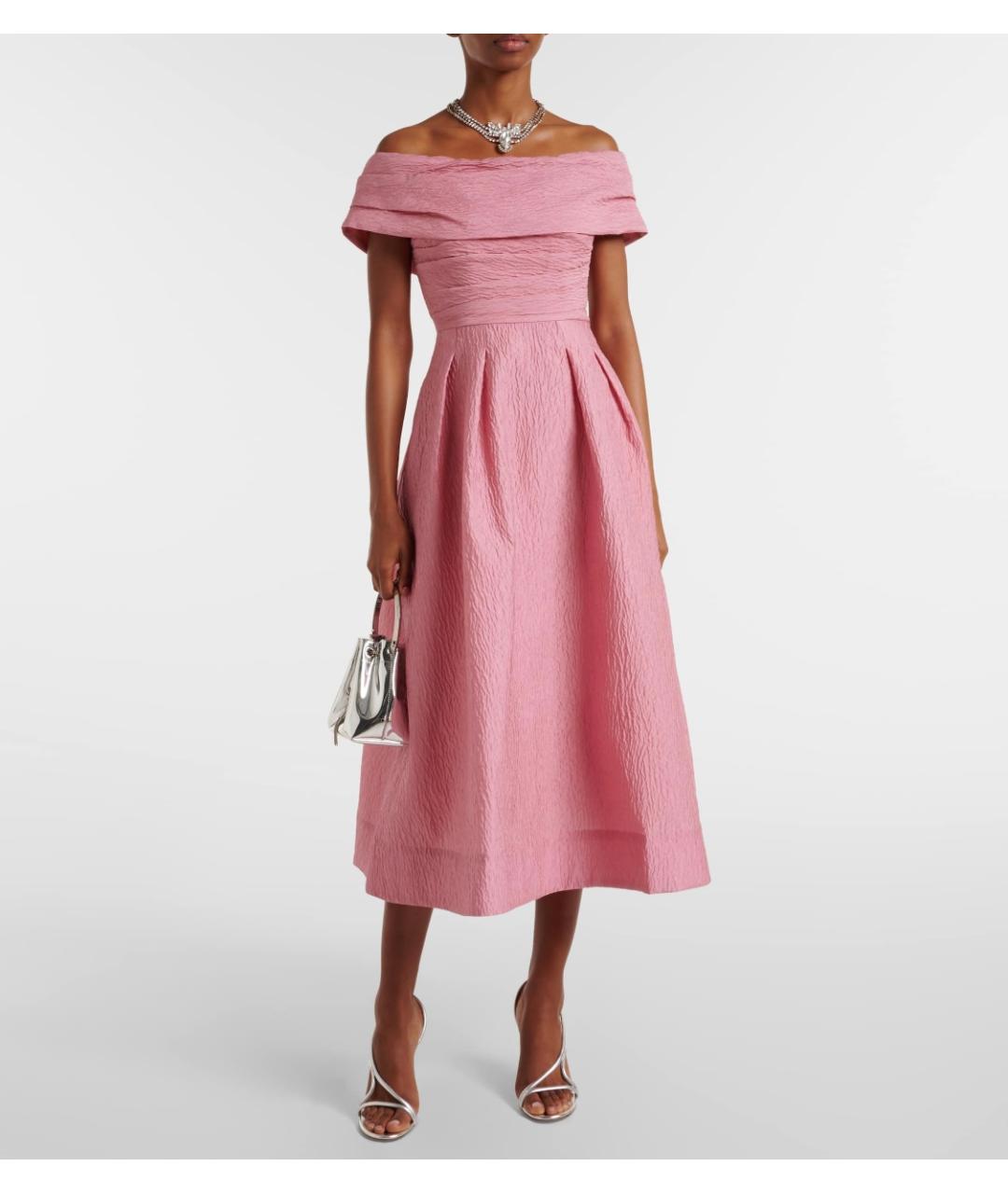 REBECCA VALLANCE Розовое полиамидовое коктейльное платье, фото 2