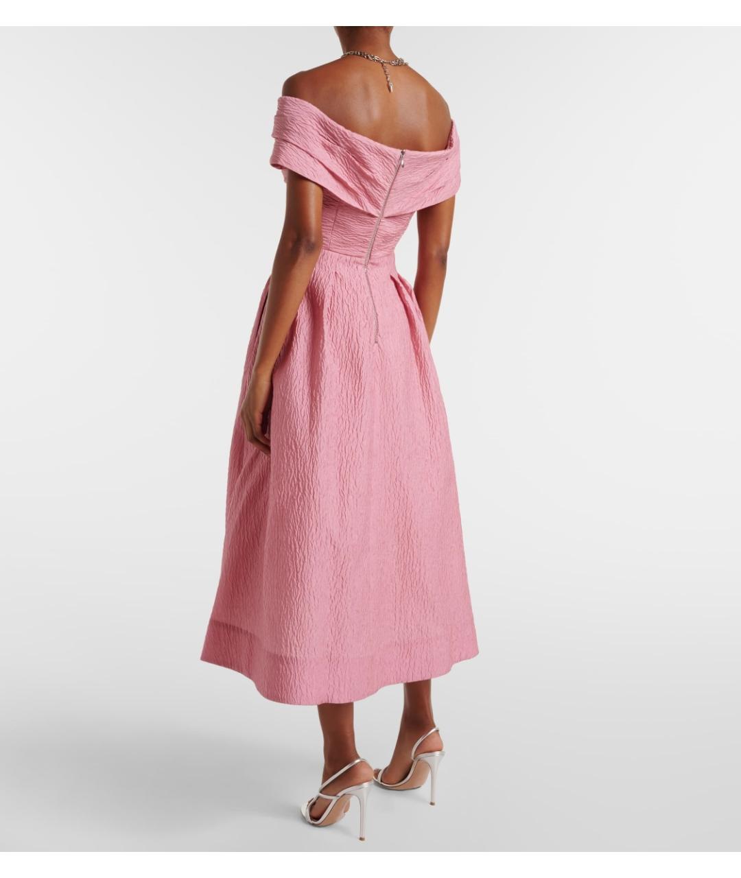 REBECCA VALLANCE Розовое полиамидовое коктейльное платье, фото 3