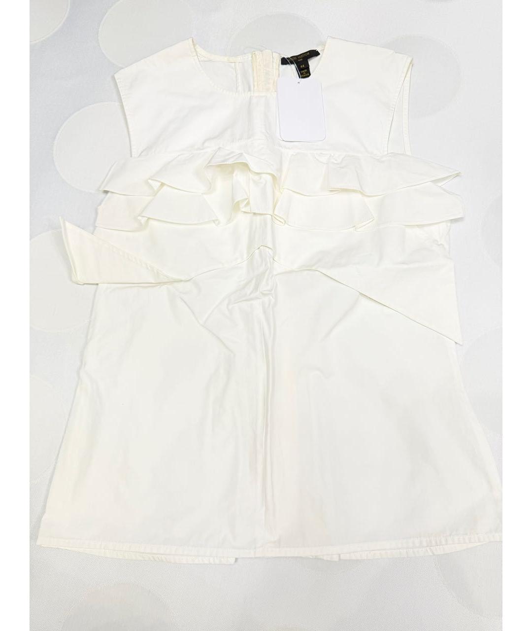 LOUIS VUITTON Белая хлопковая блузы, фото 4
