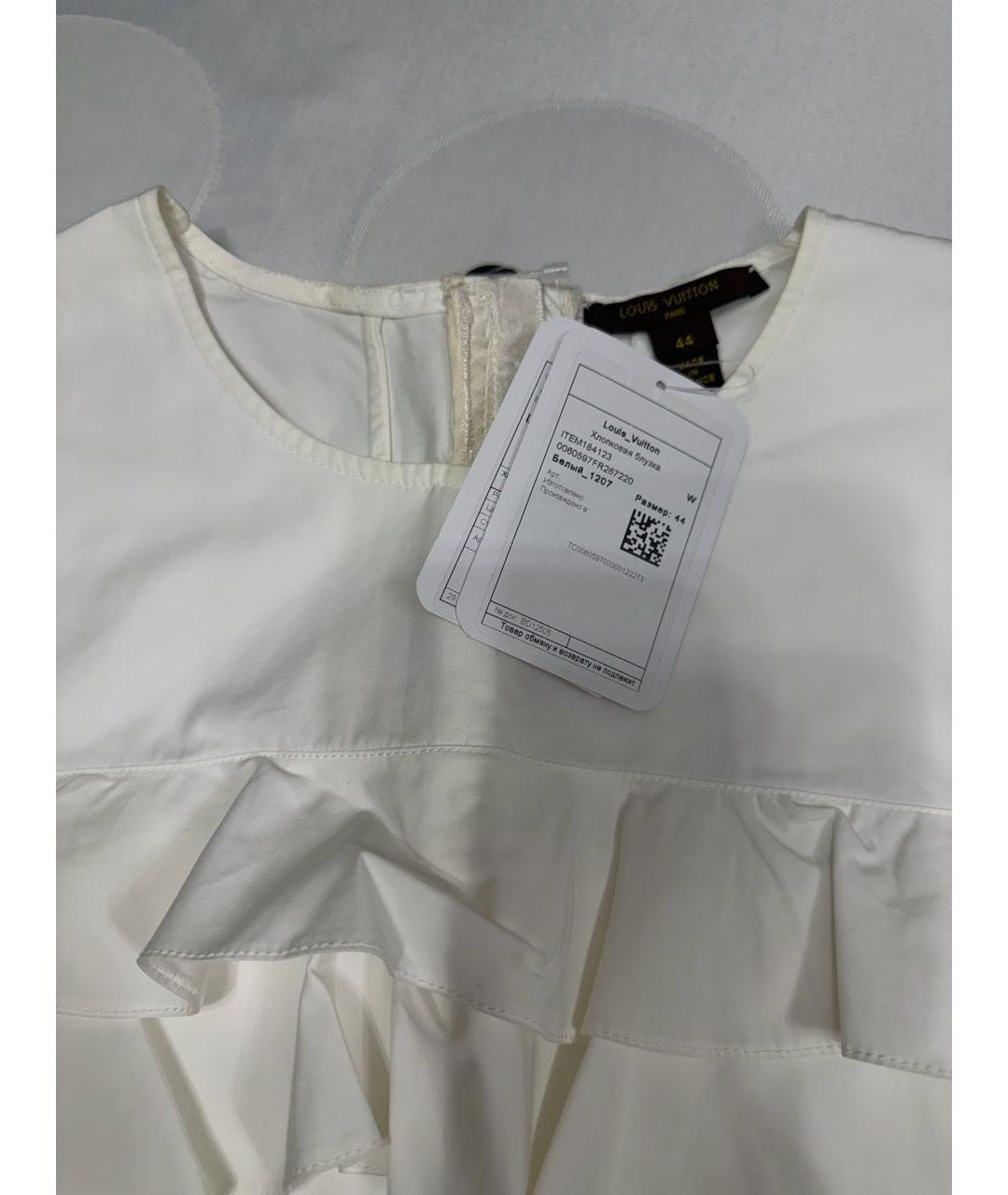 LOUIS VUITTON Белая хлопковая блузы, фото 3