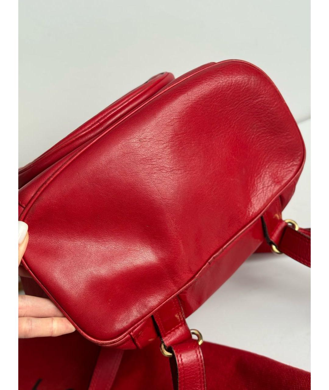 LANCEL Красный кожаный рюкзак, фото 8