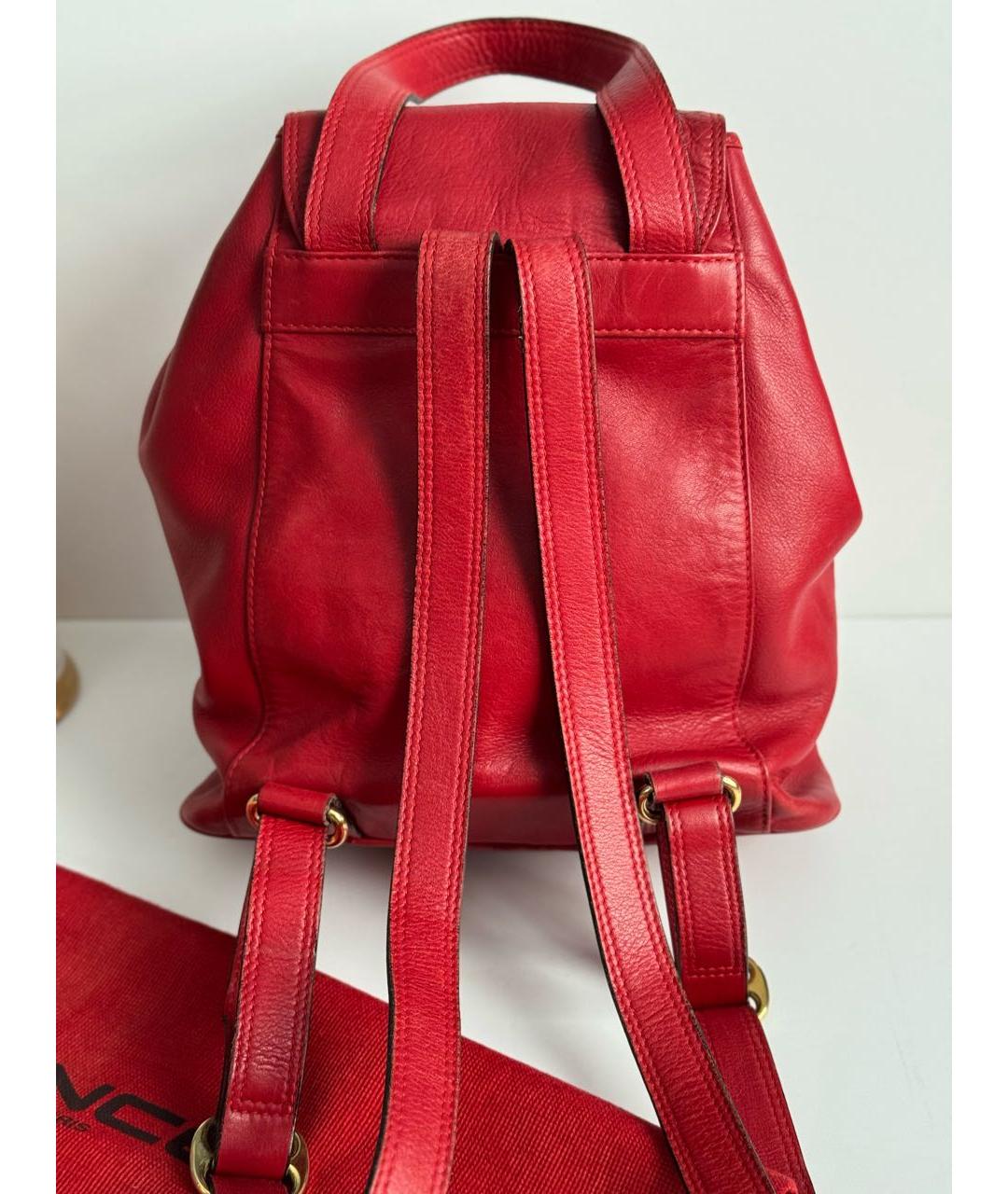 LANCEL Красный кожаный рюкзак, фото 3