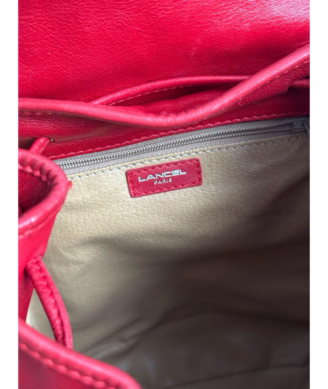 LANCEL Красный кожаный рюкзак, фото 6