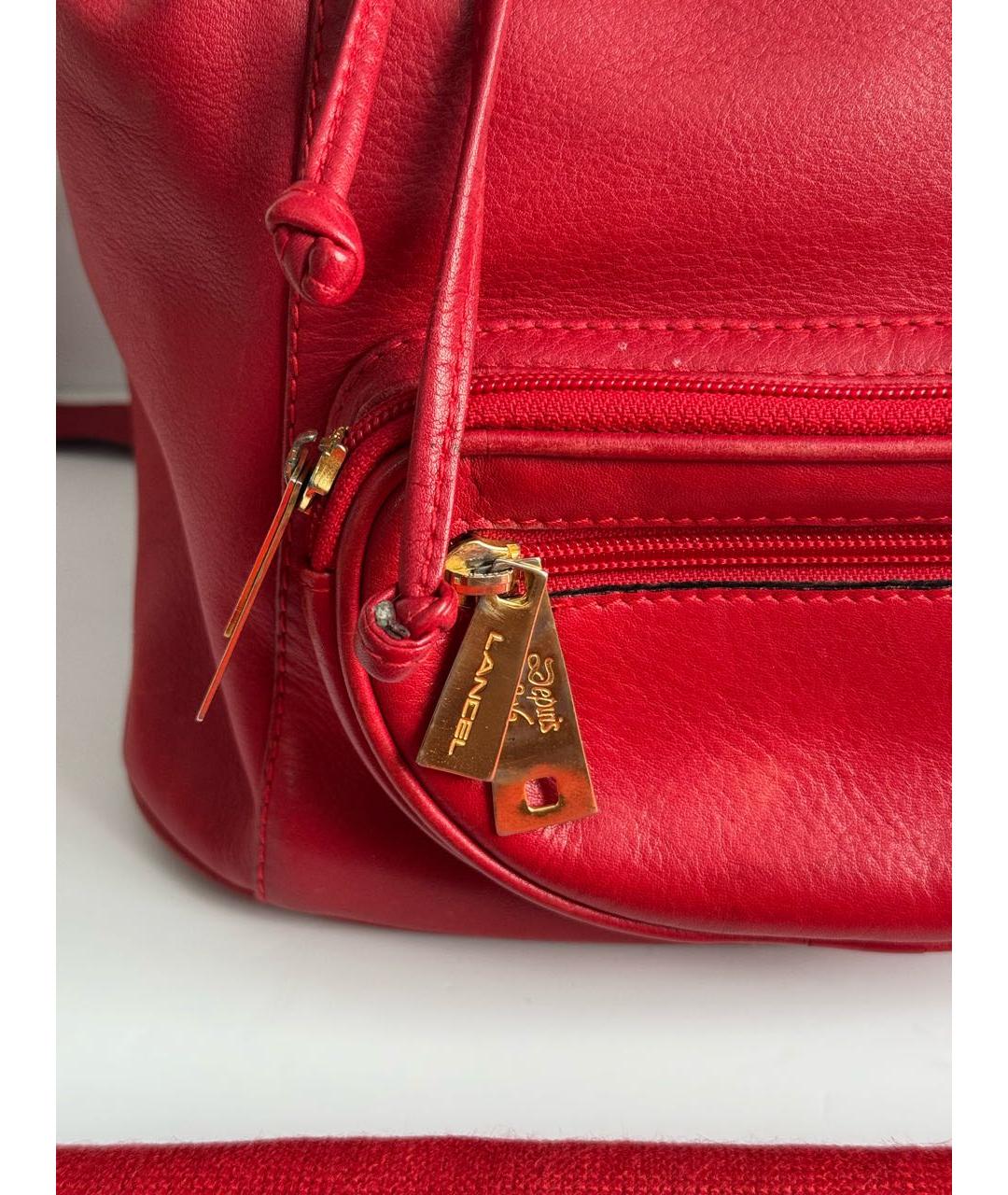 LANCEL Красный кожаный рюкзак, фото 4