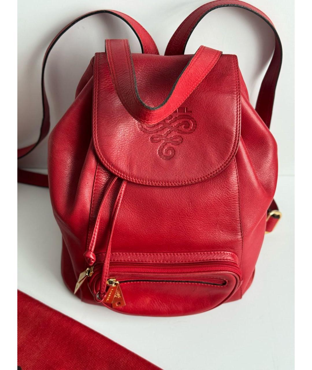 LANCEL Красный кожаный рюкзак, фото 2
