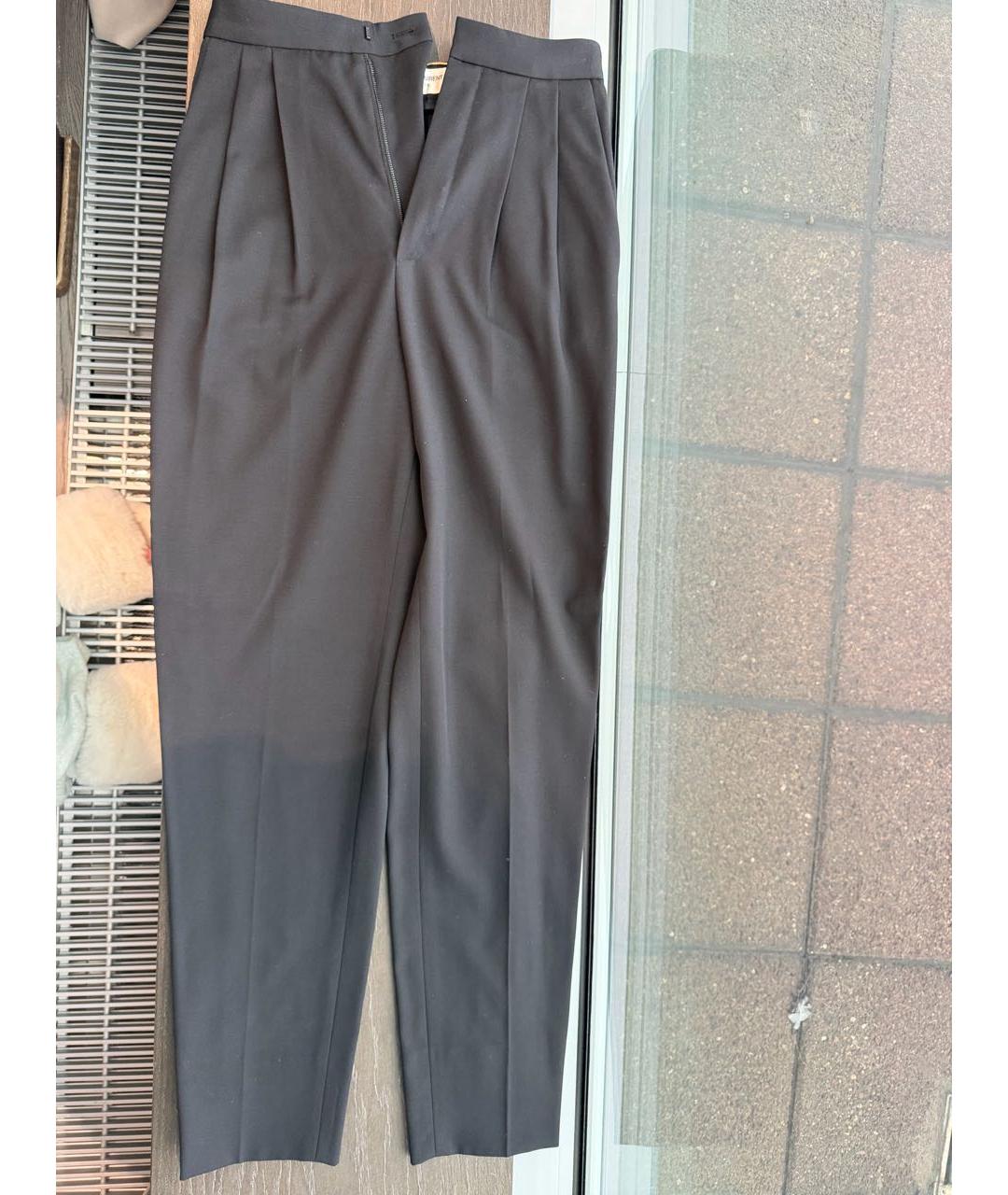 SAINT LAURENT Черные прямые брюки, фото 4