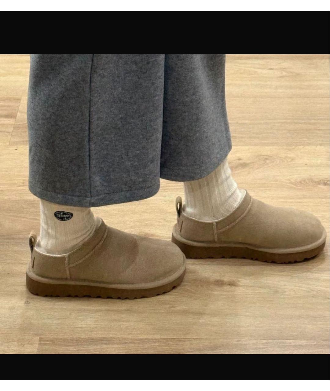 UGG AUSTRALIA Бежевые замшевые полусапоги, фото 4