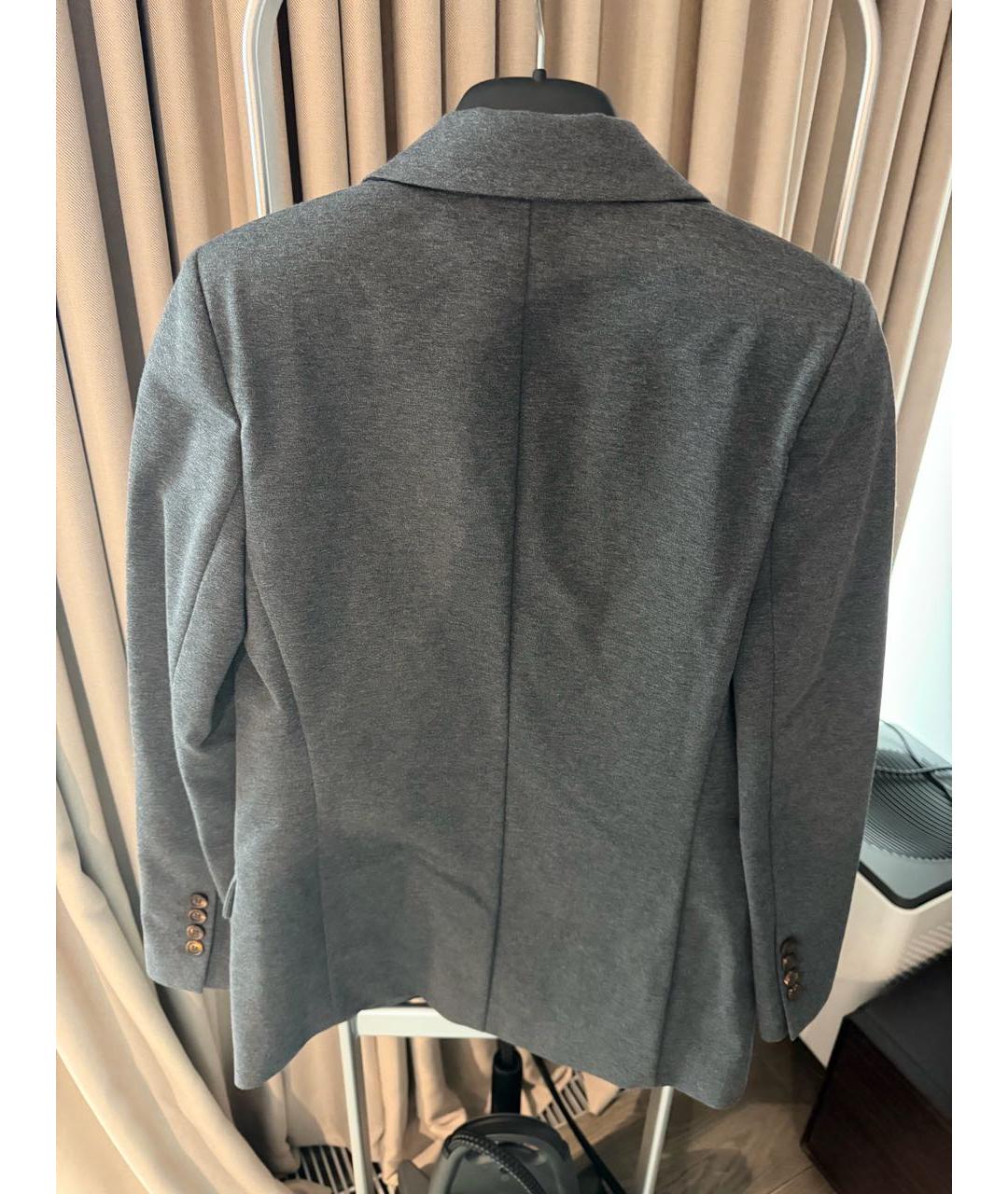 BRUNELLO CUCINELLI Серый кашемировый жакет/пиджак, фото 2