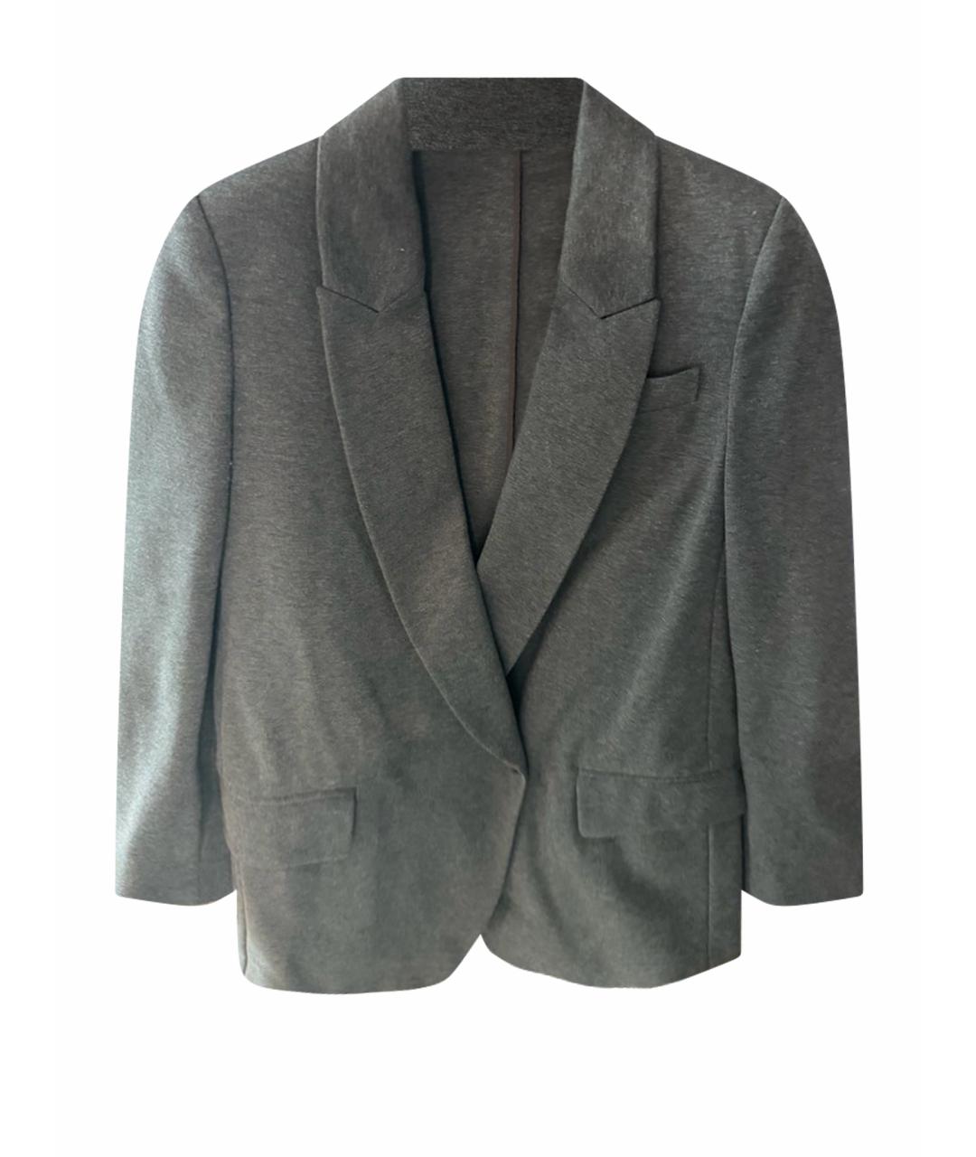 BRUNELLO CUCINELLI Серый кашемировый жакет/пиджак, фото 1