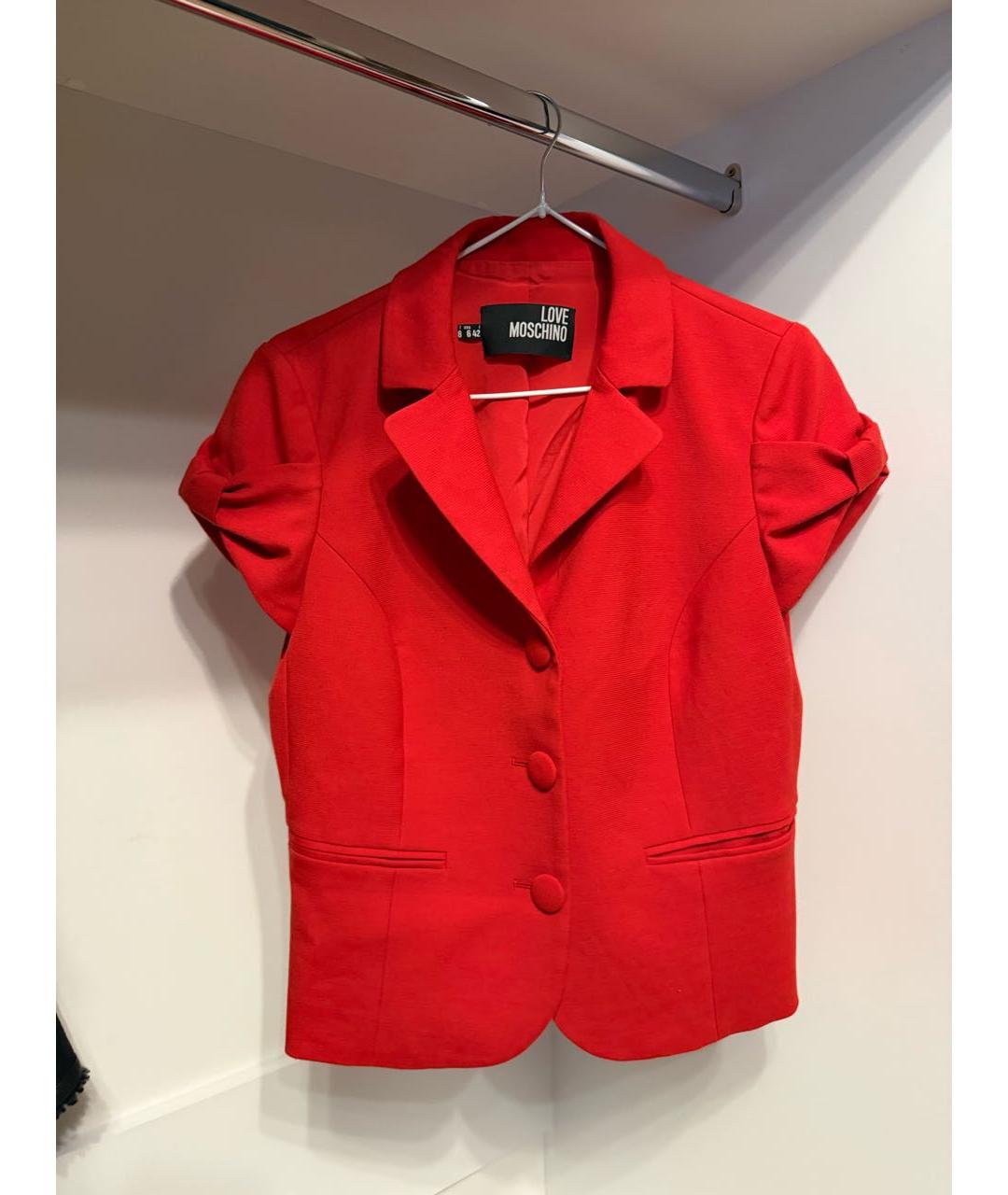 LOVE MOSCHINO Красный вискозный жакет/пиджак, фото 2
