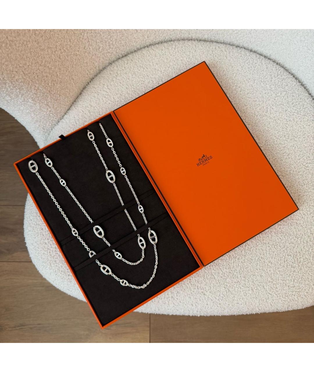 HERMES Серебряное серебряное колье, фото 3