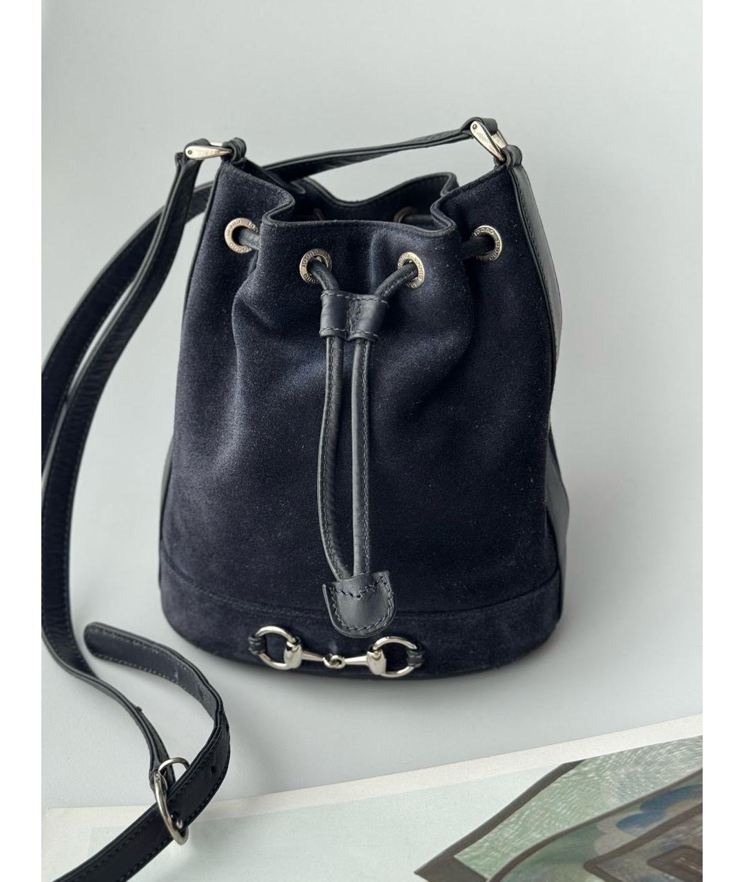 GUCCI Темно-синяя замшевая сумка через плечо, фото 2