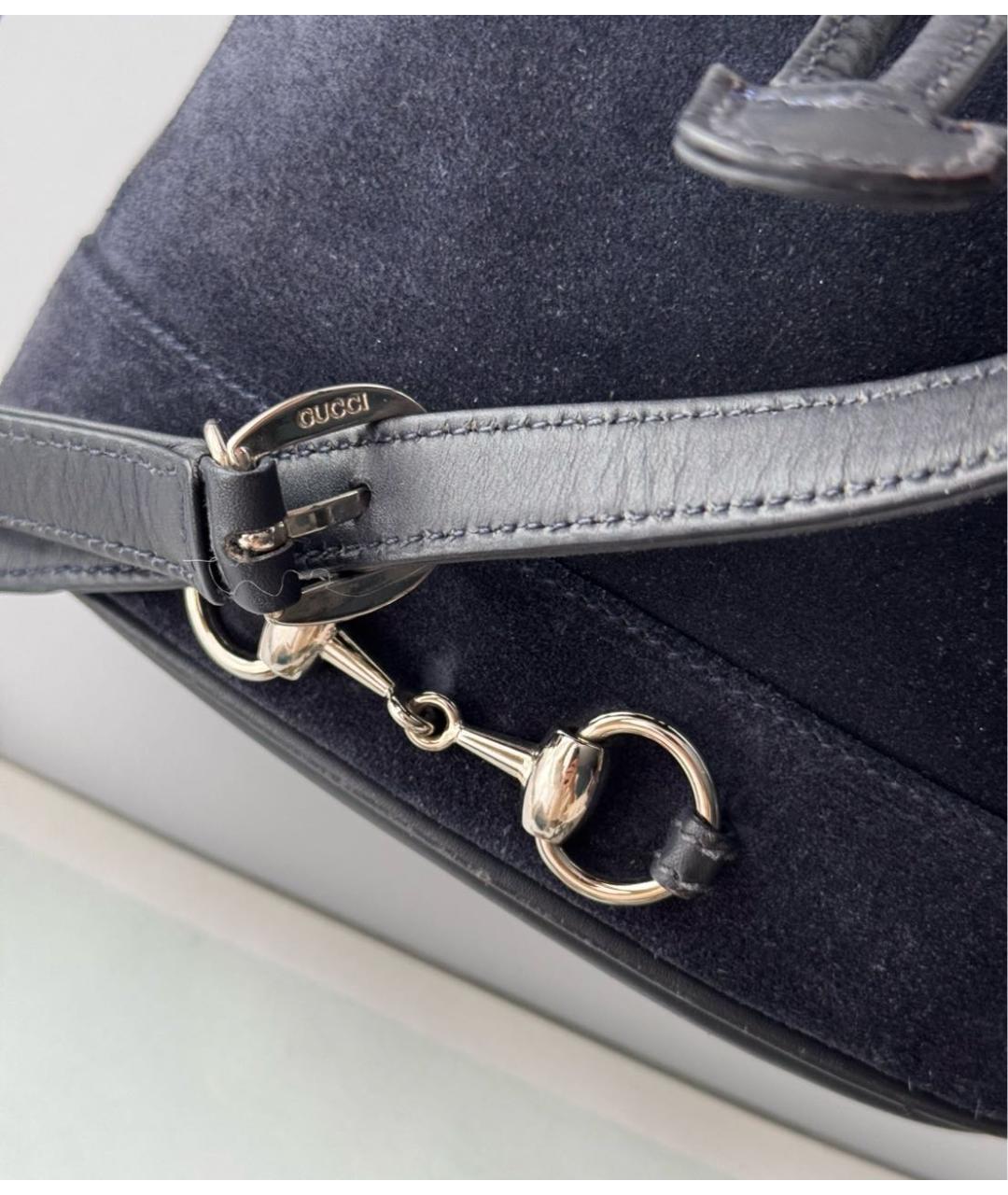 GUCCI Темно-синяя замшевая сумка через плечо, фото 4