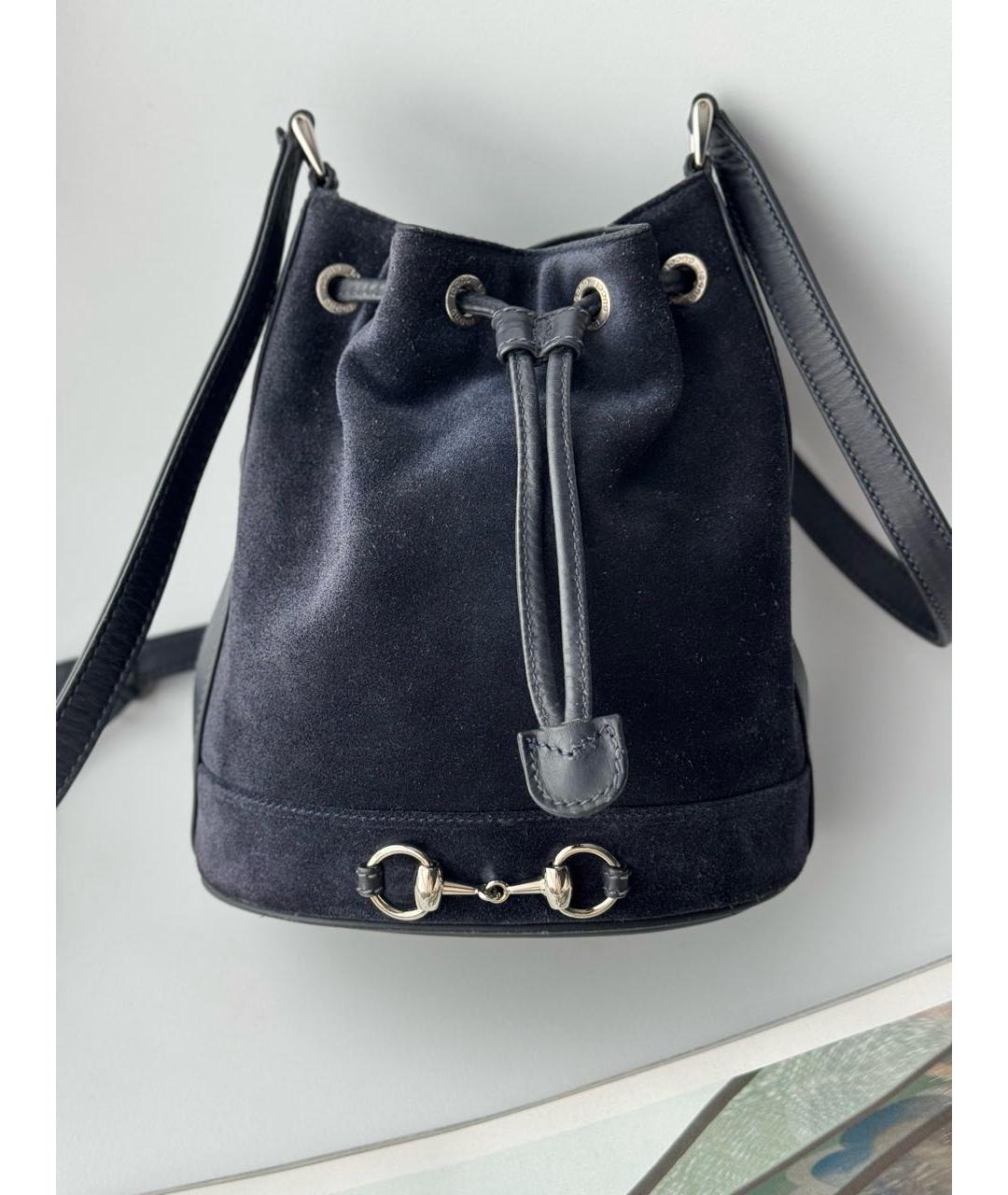 GUCCI Темно-синяя замшевая сумка через плечо, фото 8