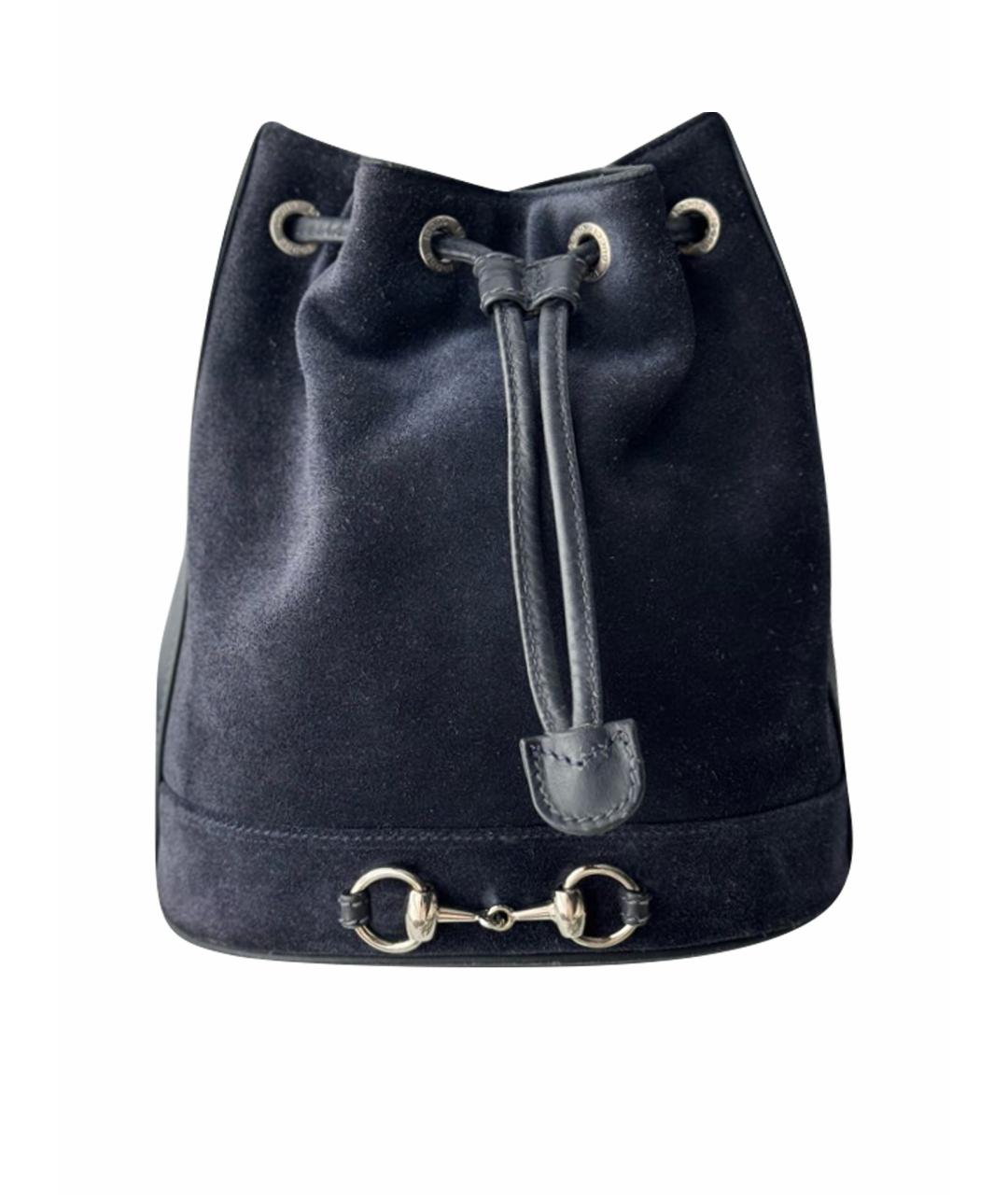 GUCCI Темно-синяя замшевая сумка через плечо, фото 1