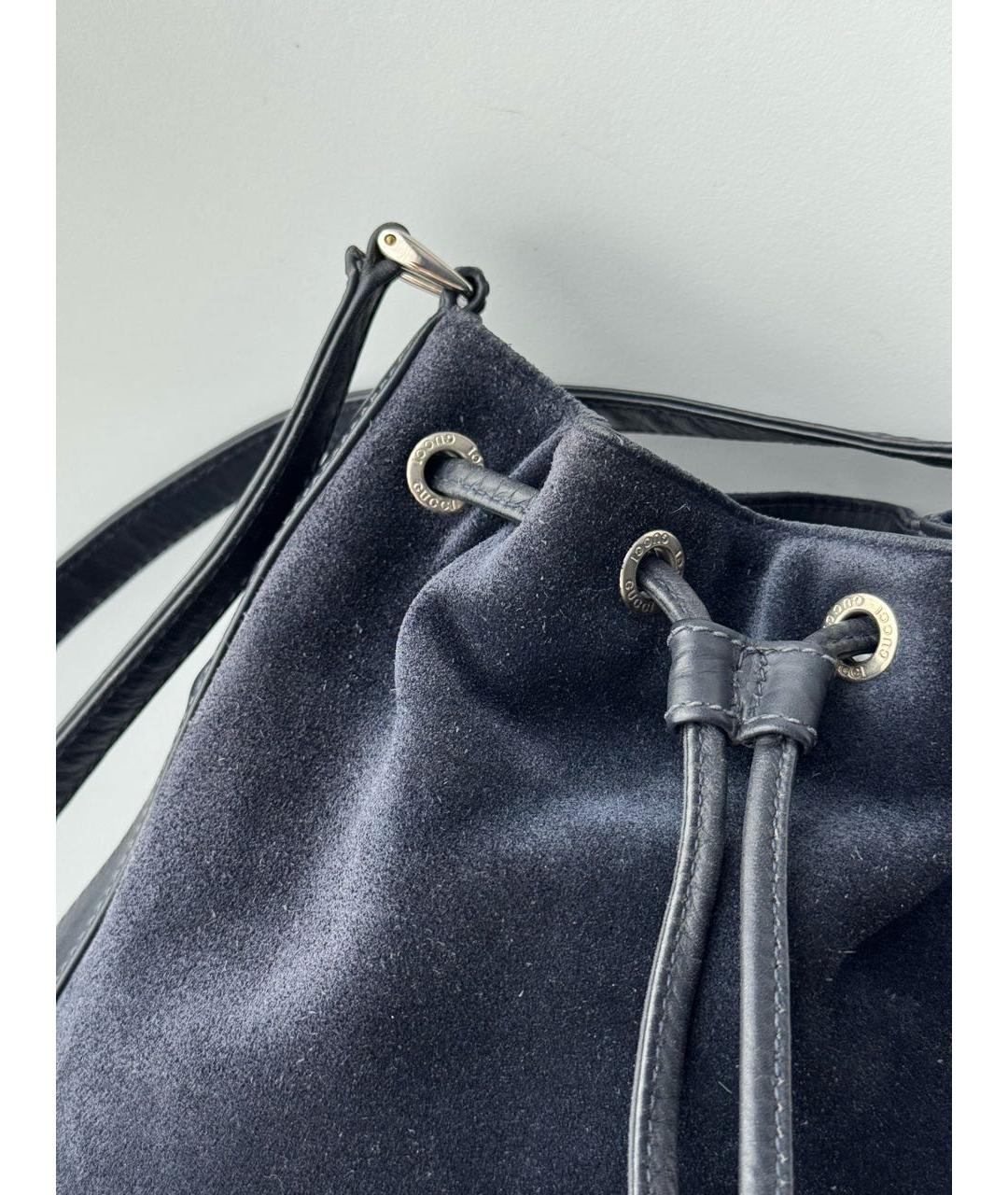 GUCCI Темно-синяя замшевая сумка через плечо, фото 7