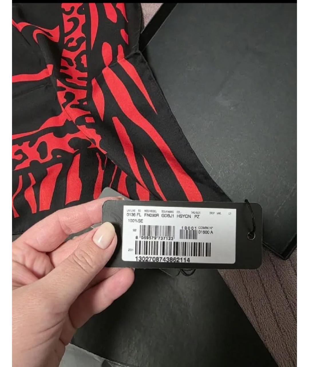 DOLCE&GABBANA Красный шелковый платок, фото 7