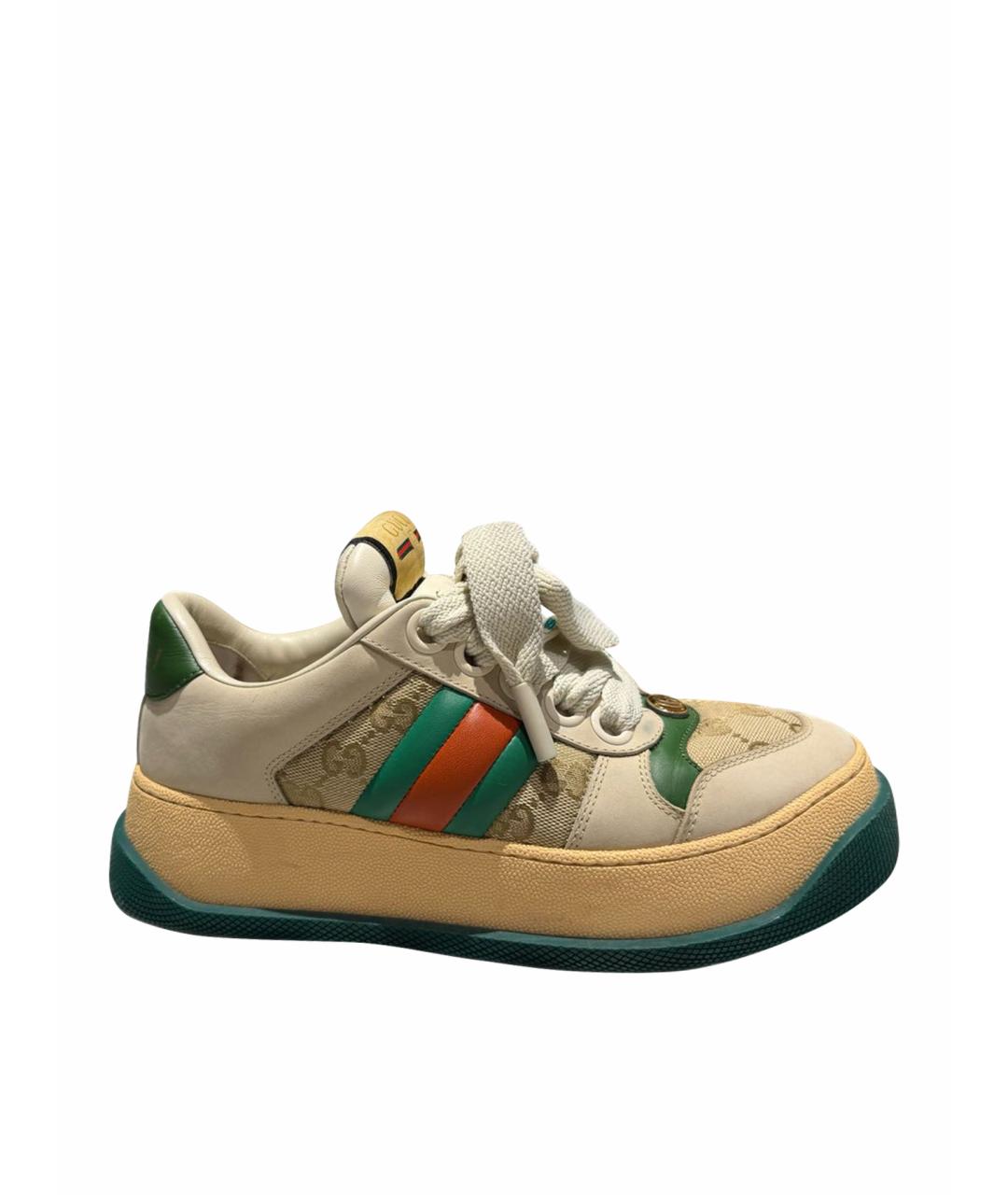 GUCCI Бежевые кеды, фото 5