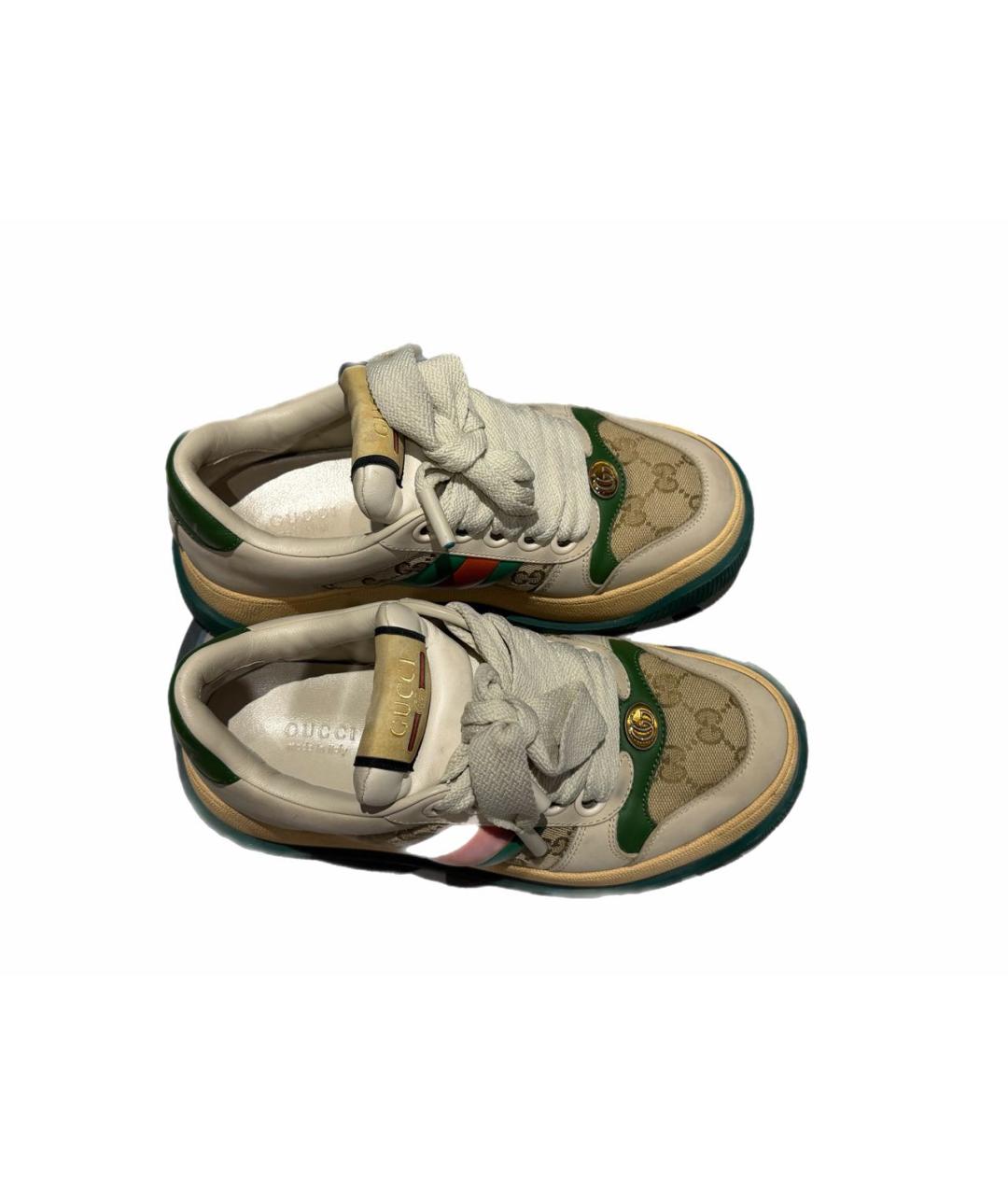 GUCCI Бежевые кеды, фото 4