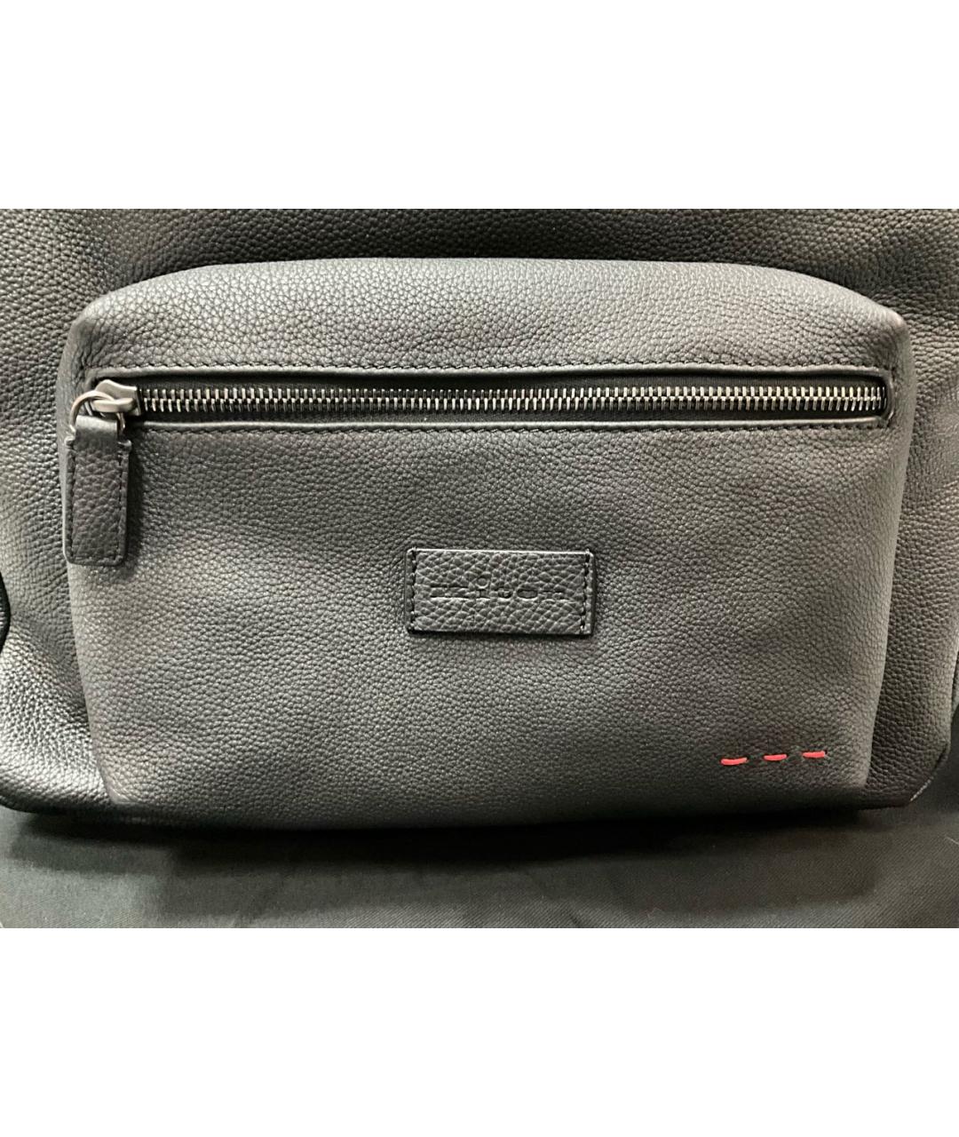 KITON Черный кожаный рюкзак, фото 5