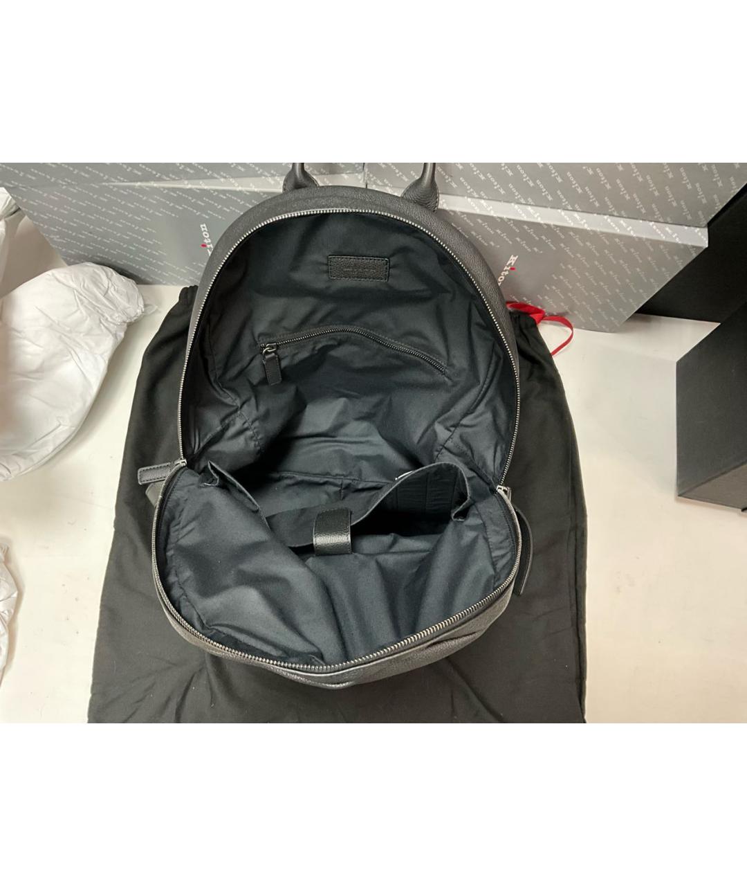 KITON Черный кожаный рюкзак, фото 2