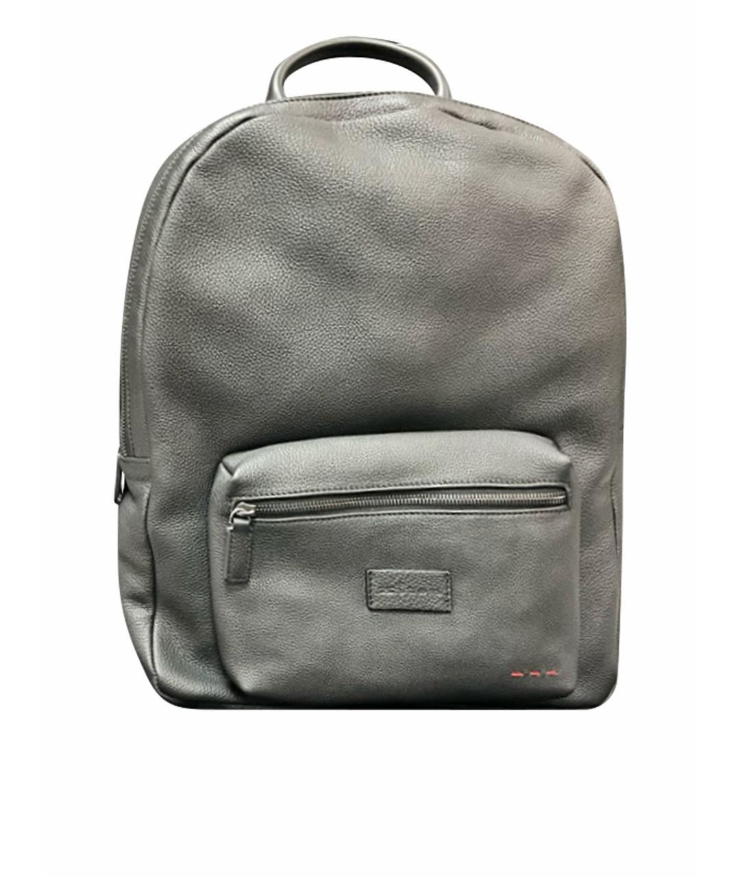 KITON Черный кожаный рюкзак, фото 1