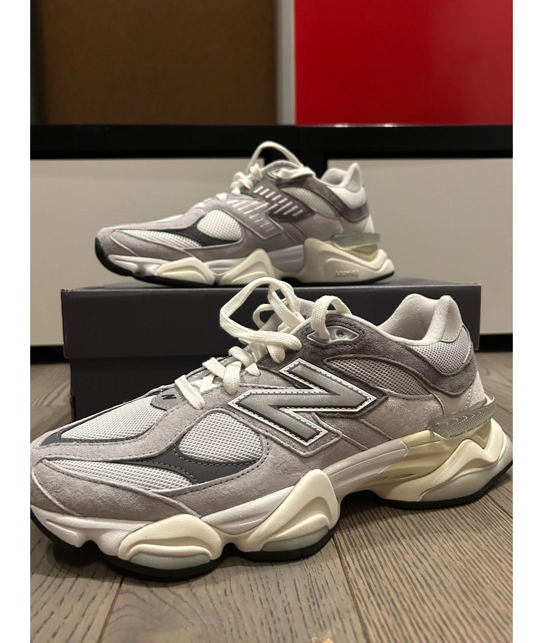 NEW BALANCE Антрацитовые замшевые низкие кроссовки / кеды, фото 3