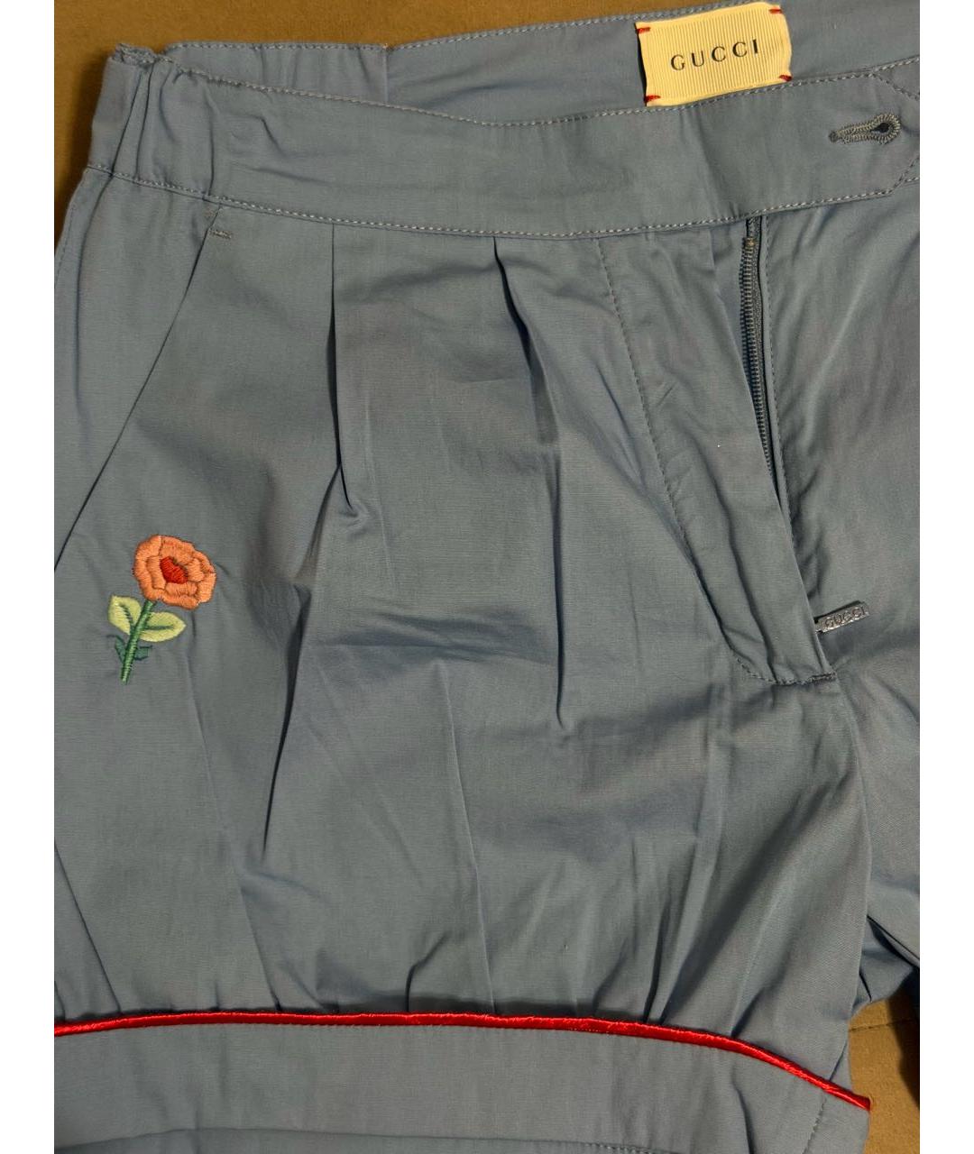 GUCCI Голубые хлопковые брюки и шорты, фото 4