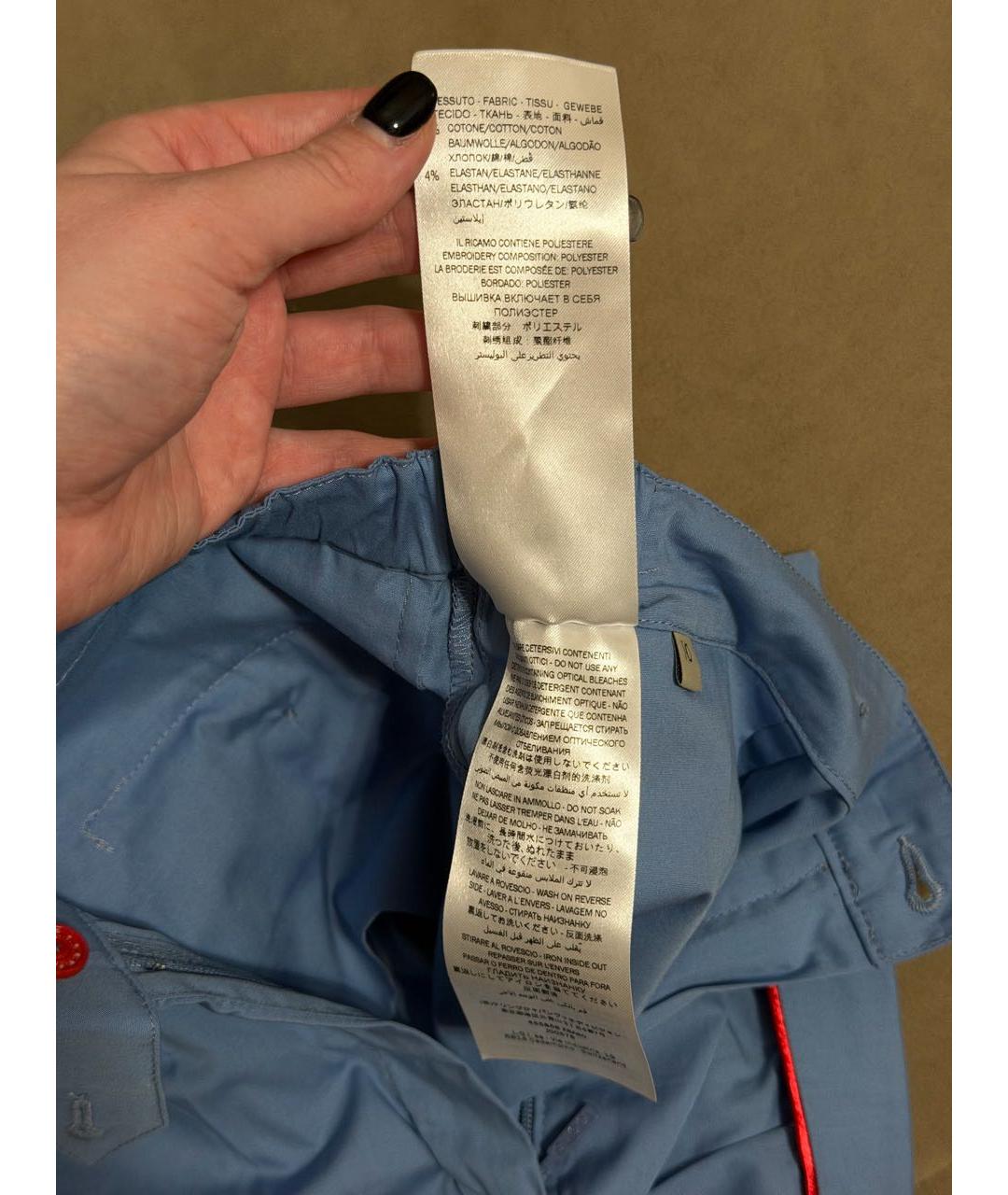 GUCCI Голубые хлопковые брюки и шорты, фото 6