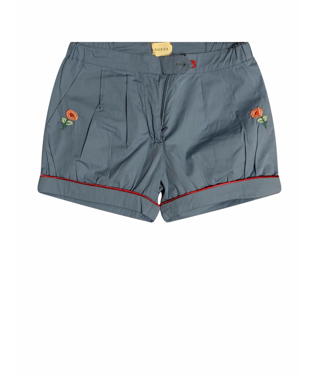 GUCCI Голубые хлопковые брюки и шорты, фото 1