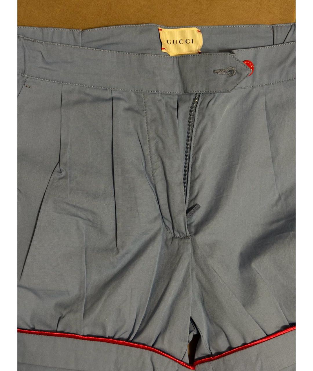 GUCCI Голубые хлопковые брюки и шорты, фото 3