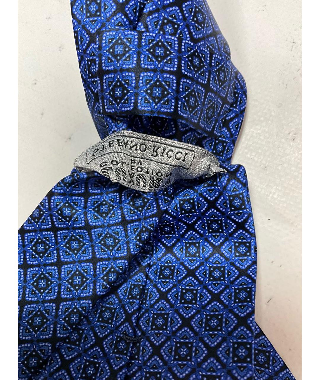 STEFANO RICCI Синий шелковый галстук, фото 4