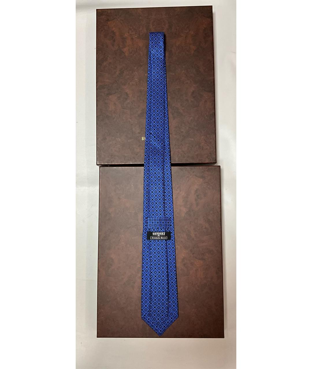 STEFANO RICCI Синий шелковый галстук, фото 8