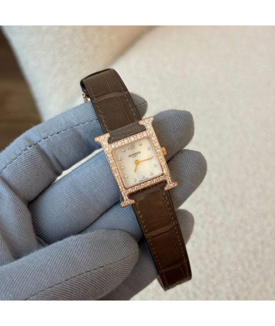 HERMES Коричневые часы, фото 3