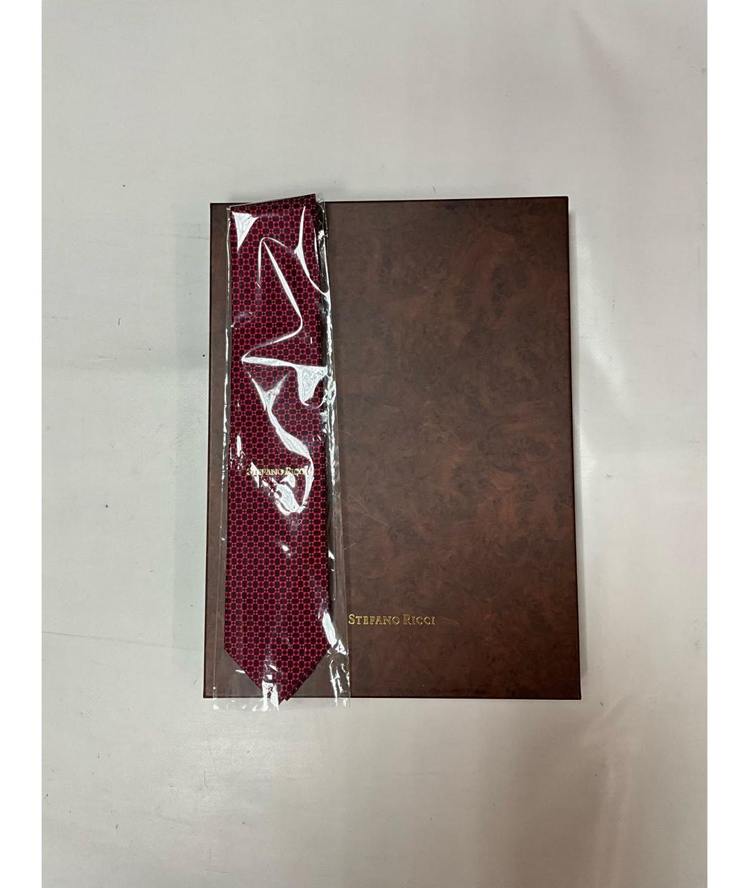 STEFANO RICCI Бордовый шелковый галстук, фото 2