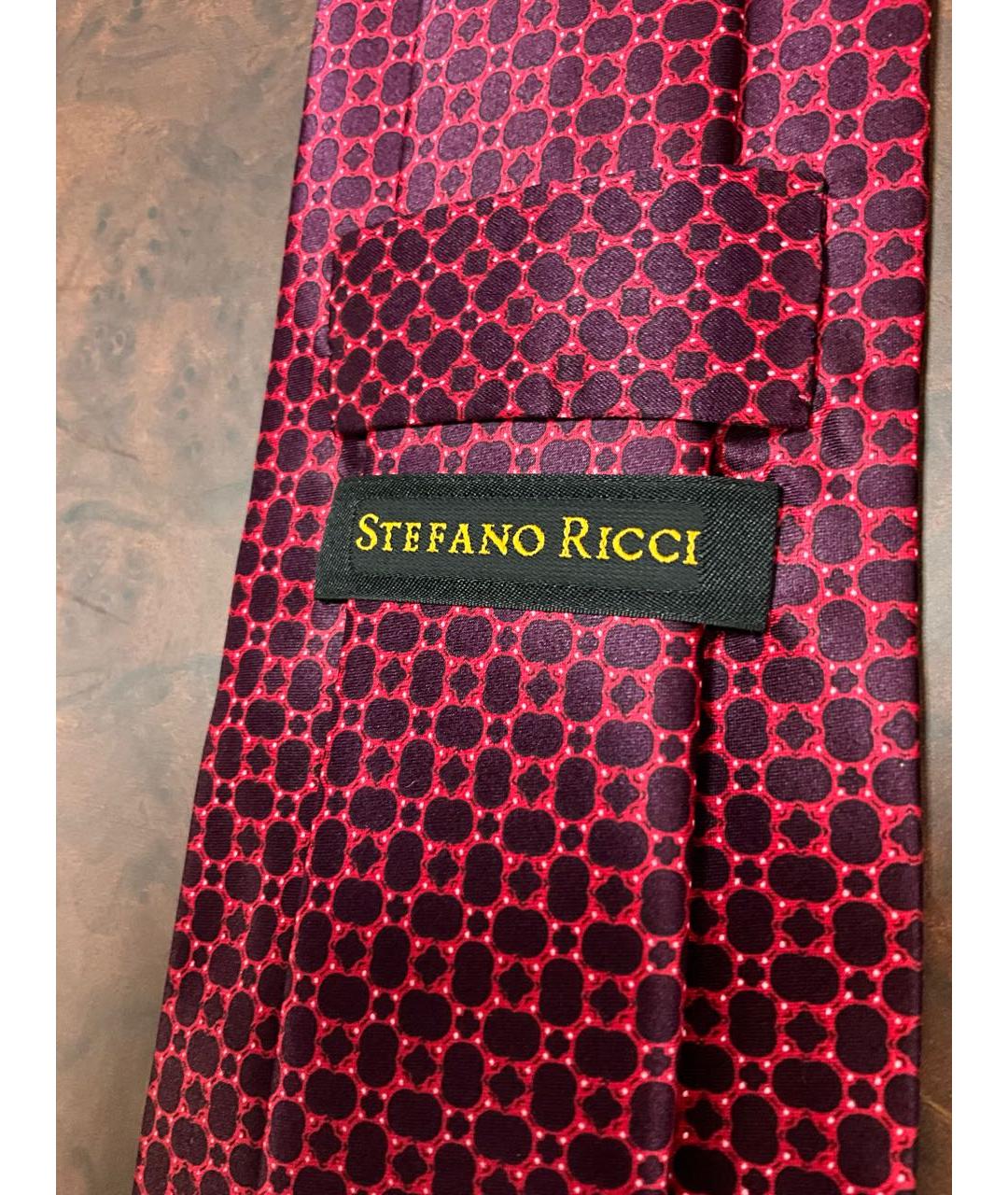 STEFANO RICCI Бордовый шелковый галстук, фото 5