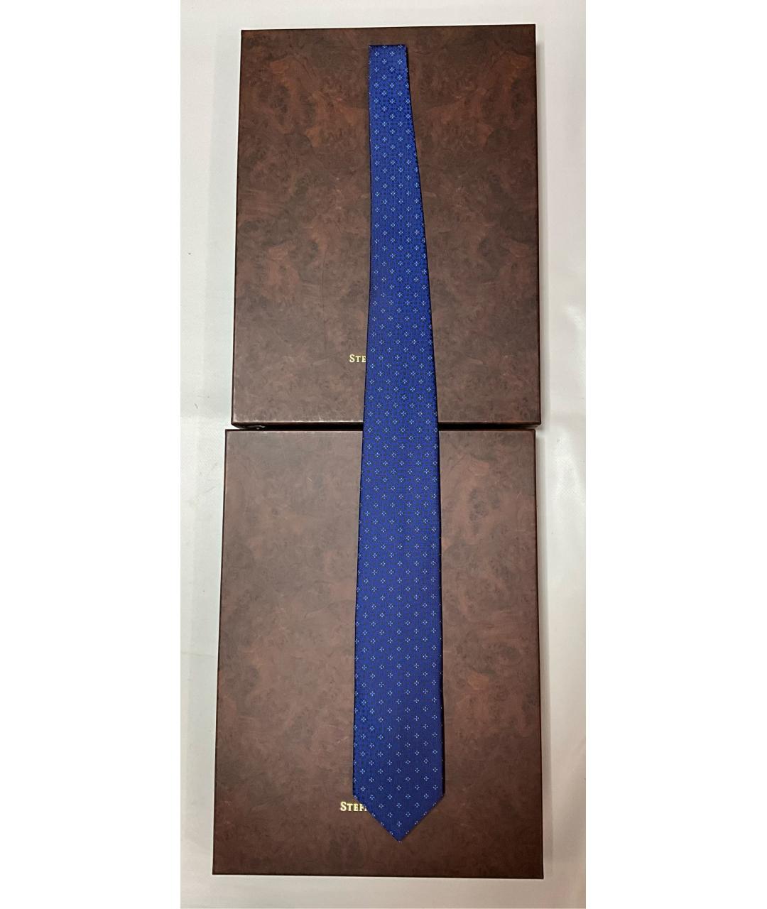 STEFANO RICCI Синий шелковый галстук, фото 8
