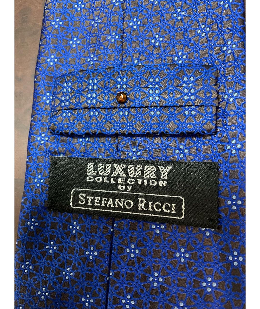 STEFANO RICCI Синий шелковый галстук, фото 5