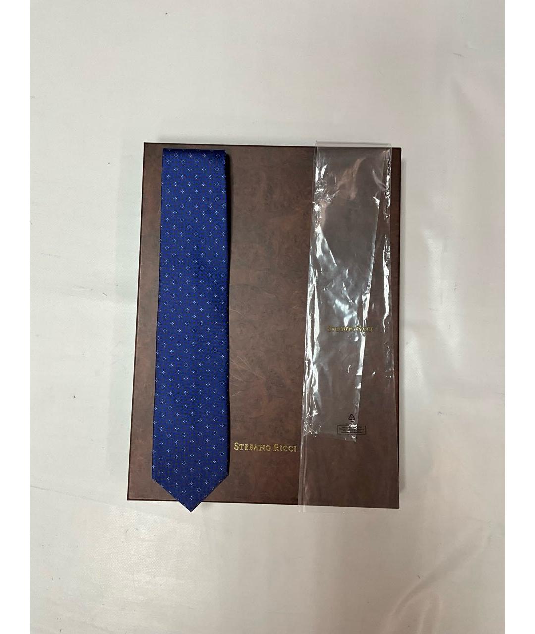 STEFANO RICCI Синий шелковый галстук, фото 2